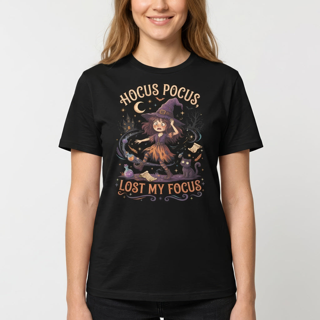 Hocus Pocus, Lost My Focus cartoon full-search Hocus Pocus Lost My Focus halloween - Developer T-shirt - techmerch.io