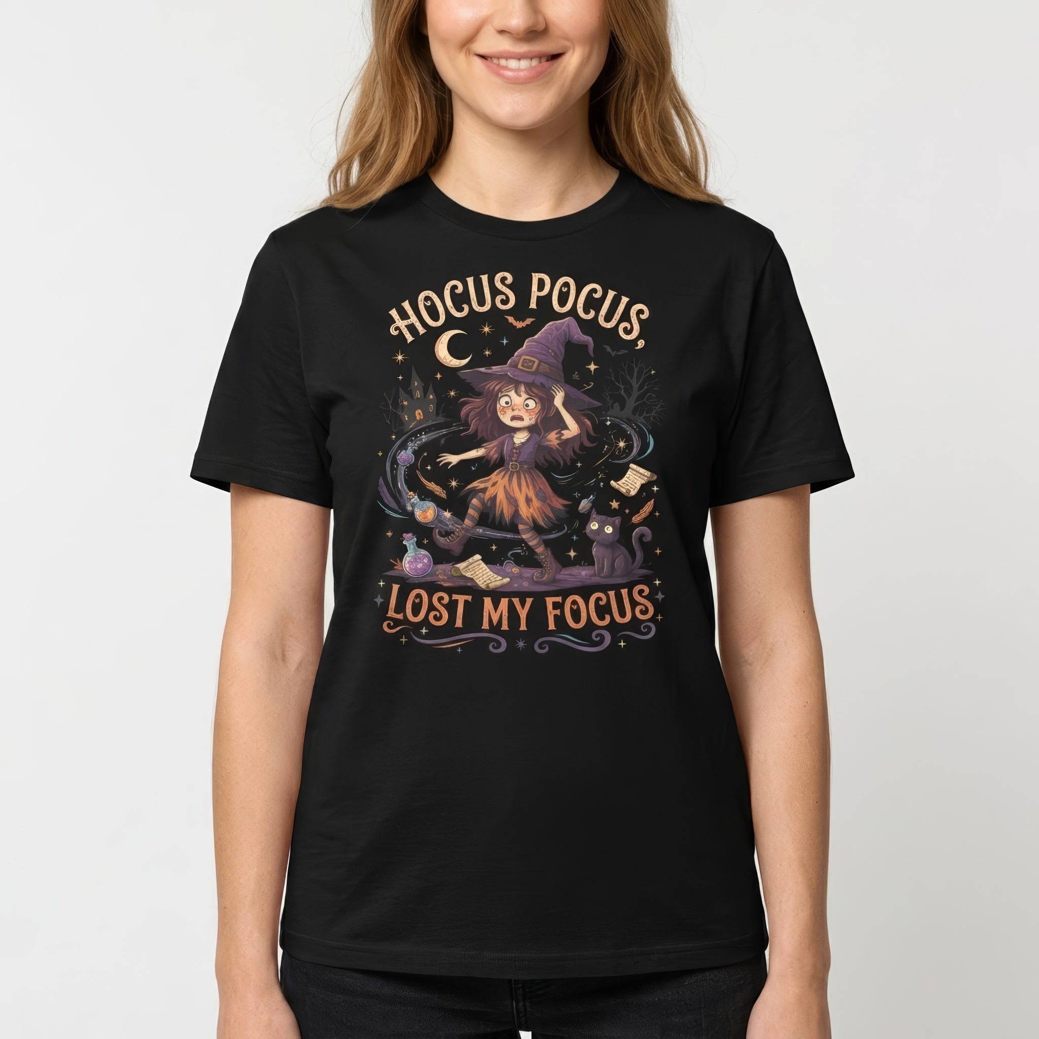 Hocus Pocus, Lost My Focus cartoon full-search Hocus Pocus Lost My Focus halloween - Developer T-shirt - techmerch.io