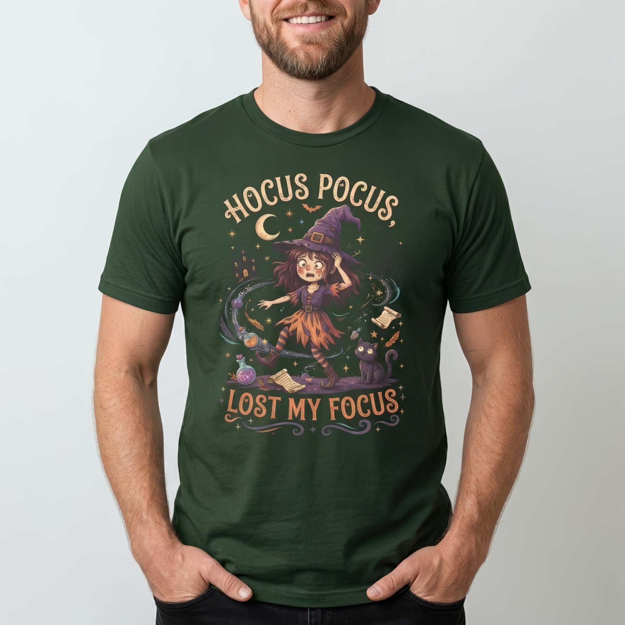 Hocus Pocus, Lost My Focus cartoon full-search Hocus Pocus Lost My Focus halloween - Developer T-shirt - techmerch.io