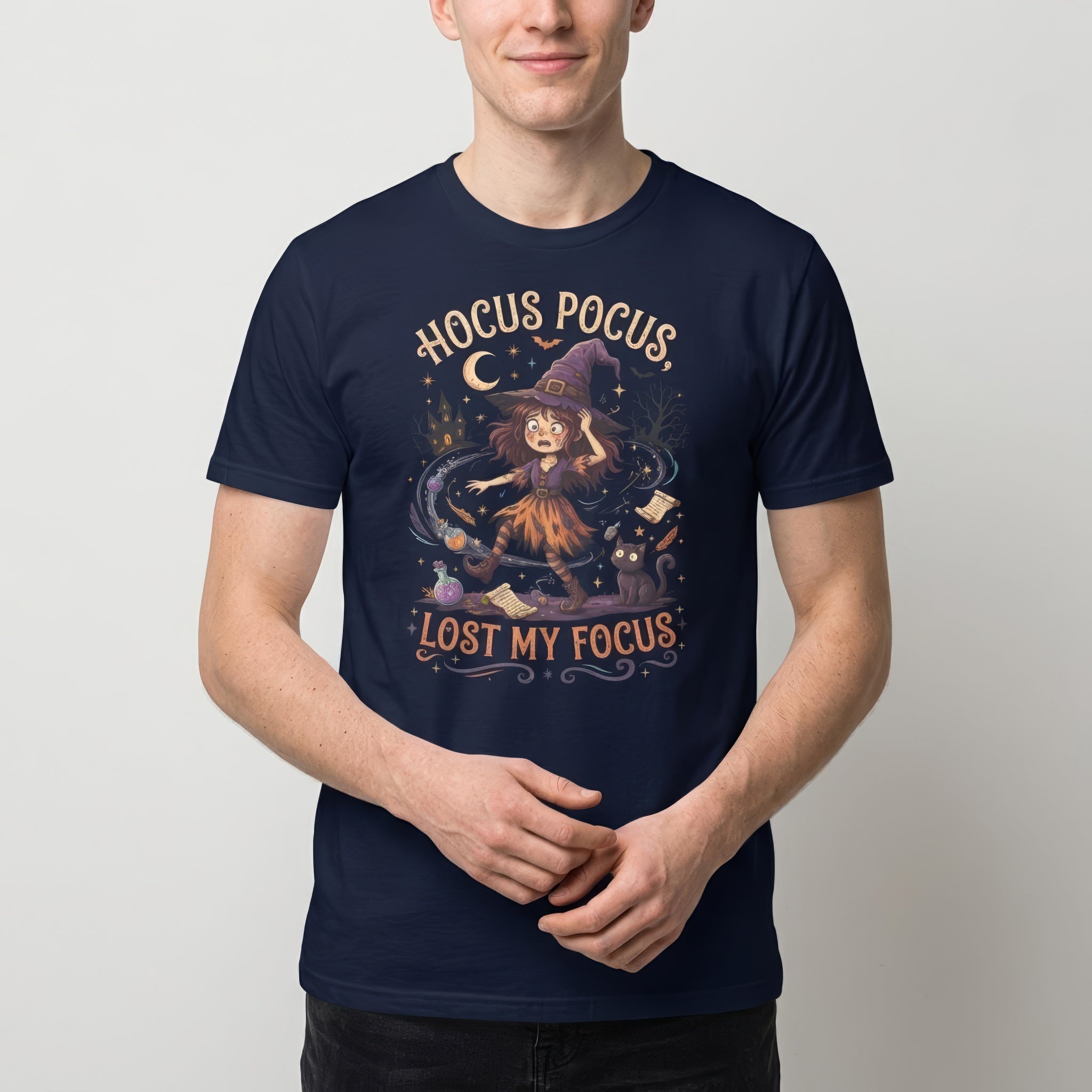 Hocus Pocus, Lost My Focus cartoon full-search Hocus Pocus Lost My Focus halloween - Developer T-shirt - techmerch.io