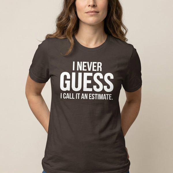 I Call It Estimate deadpan full - search i never guess i call it an estimate statement - Developer T-shirt - techmerch.io