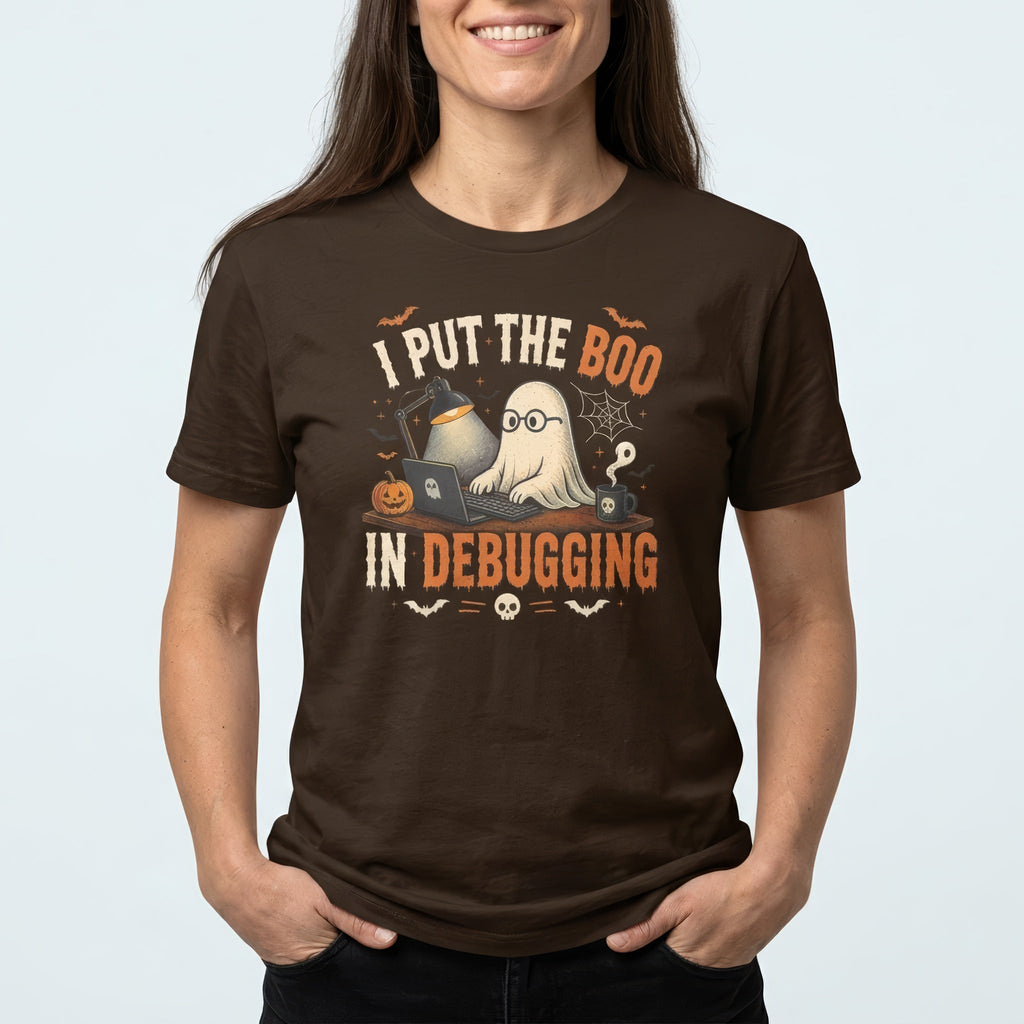 I Put The Boo In Debugging cartoon deadpan debugging - Developer T-shirt - techmerch.io