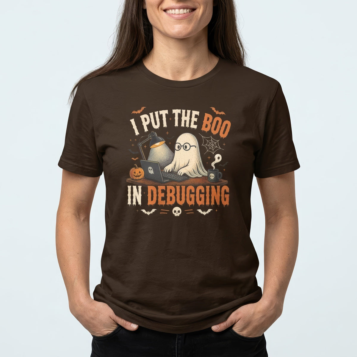 I Put The Boo In Debugging cartoon deadpan debugging - Developer T-shirt - techmerch.io