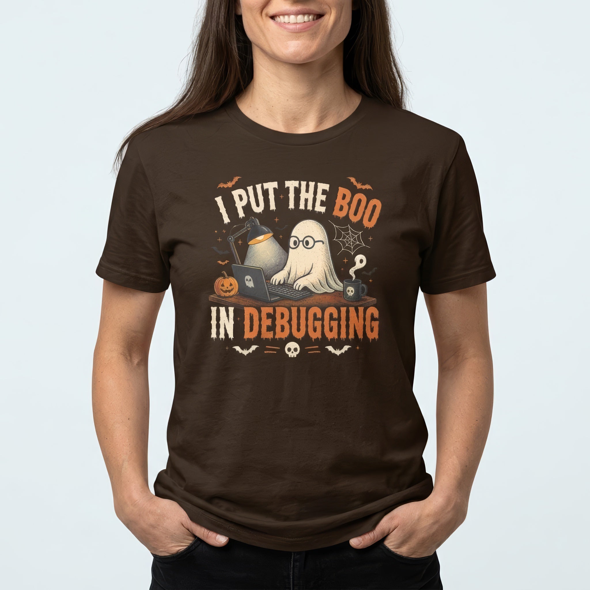 I Put The Boo In Debugging cartoon deadpan debugging - Developer T-shirt - techmerch.io