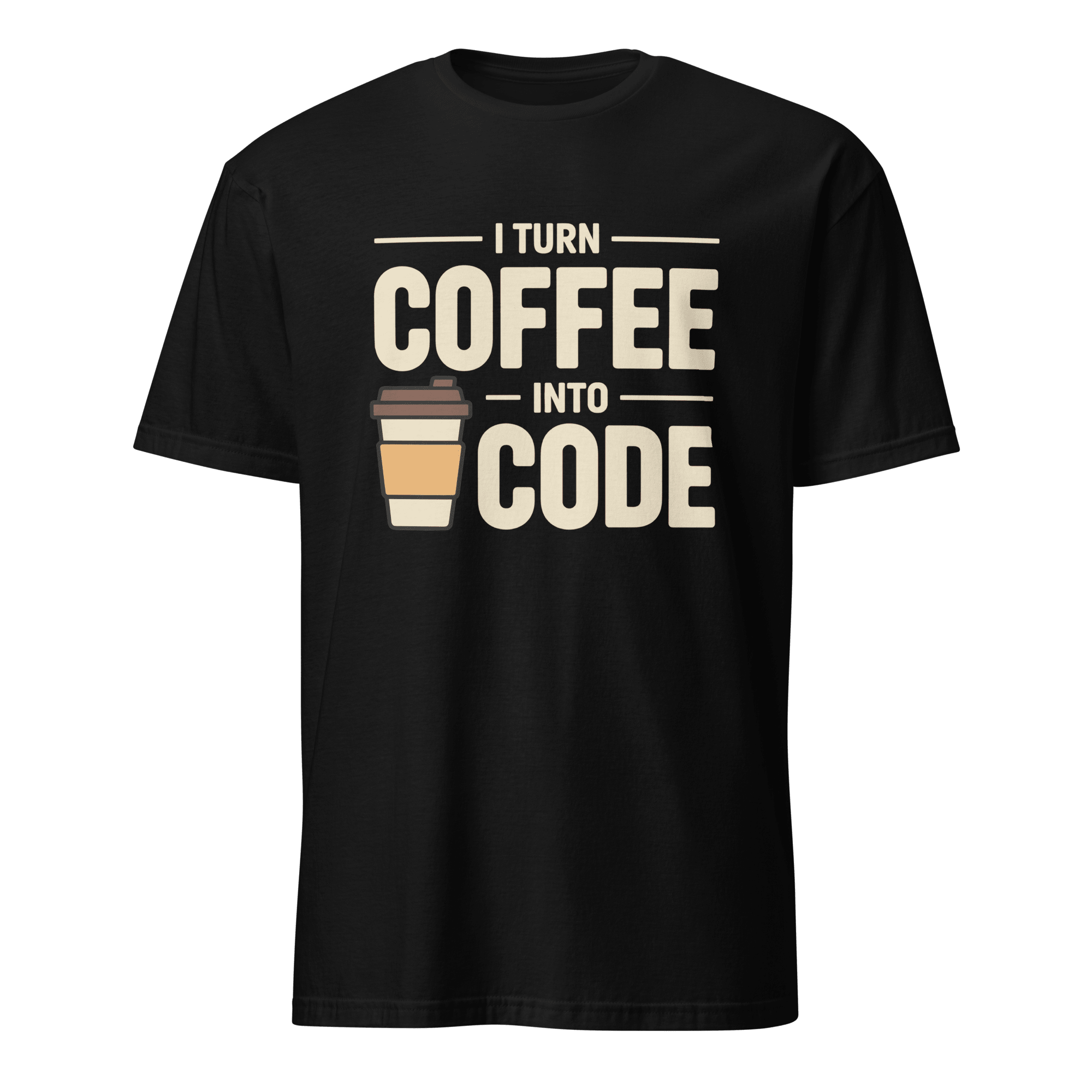 I Turn Coffee Into Code cartoon code coffee - Developer T-shirt - techmerch.io