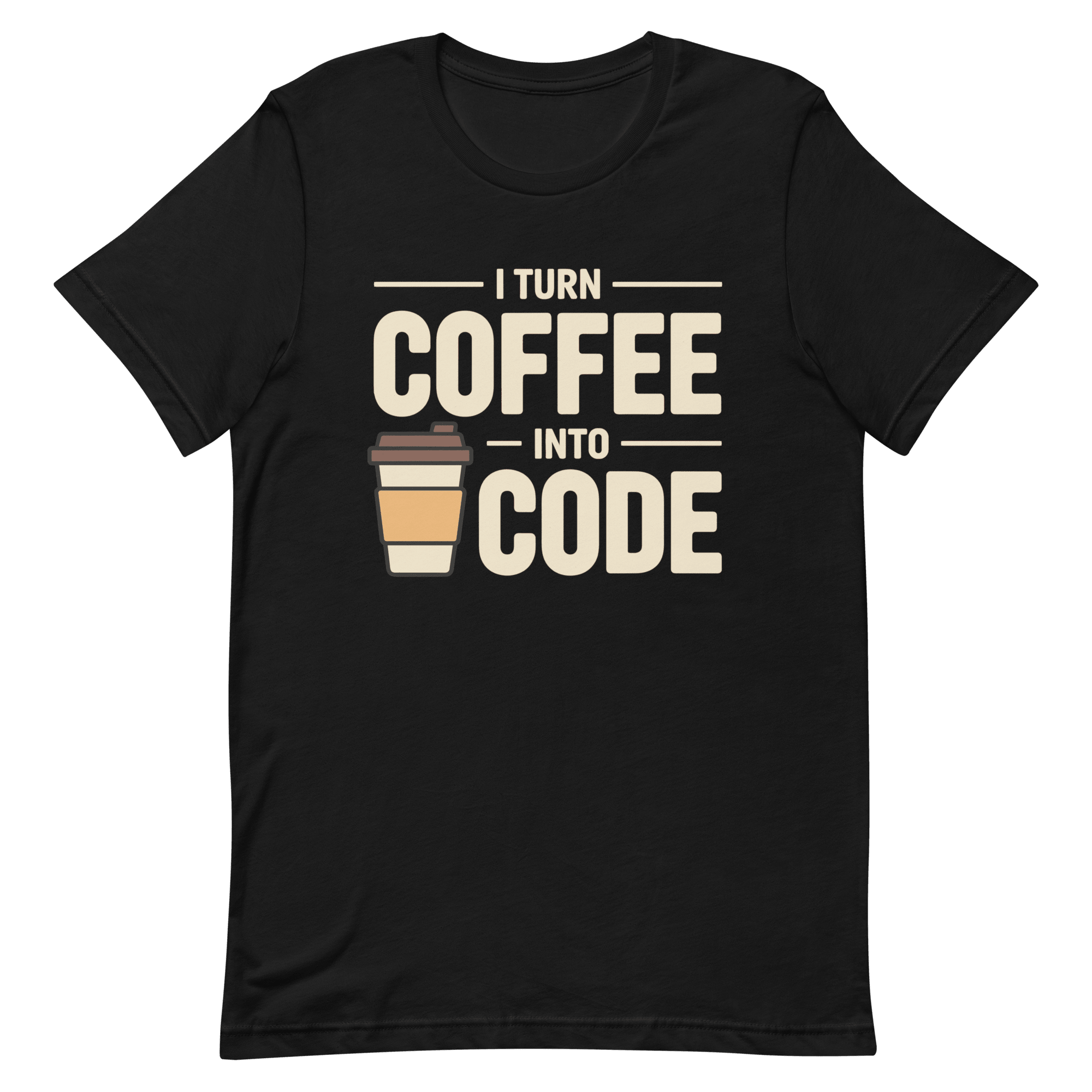 I Turn Coffee Into Code cartoon code coffee - Developer T-shirt - techmerch.io