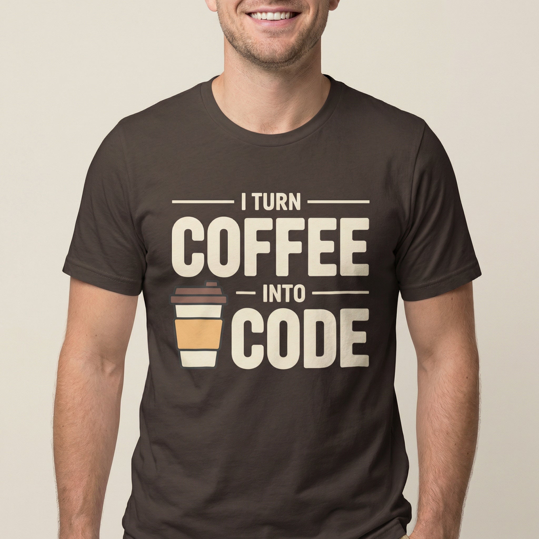 I Turn Coffee Into Code cartoon code coffee - Developer T-shirt - techmerch.io