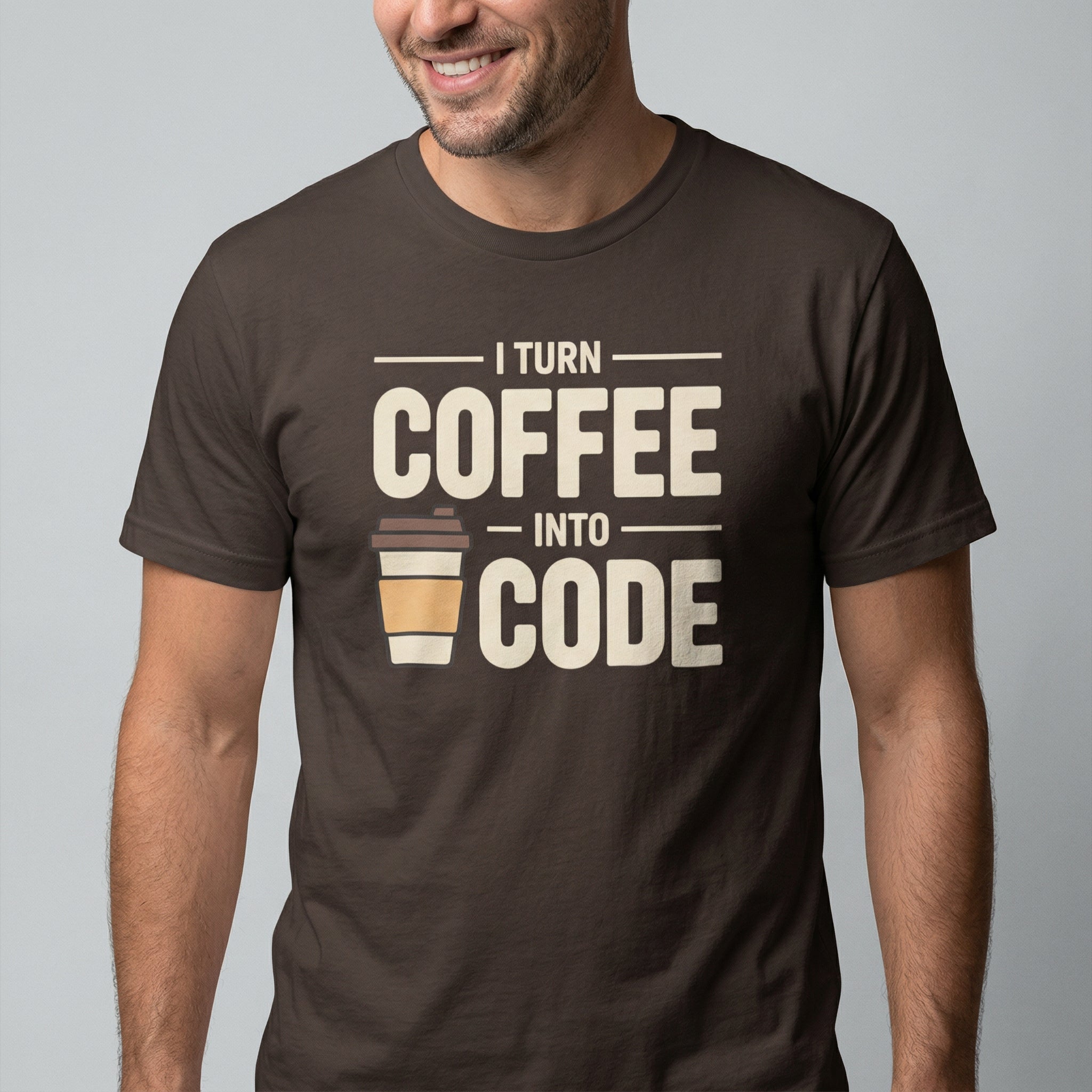 I Turn Coffee Into Code cartoon code coffee - Developer T-shirt - techmerch.io