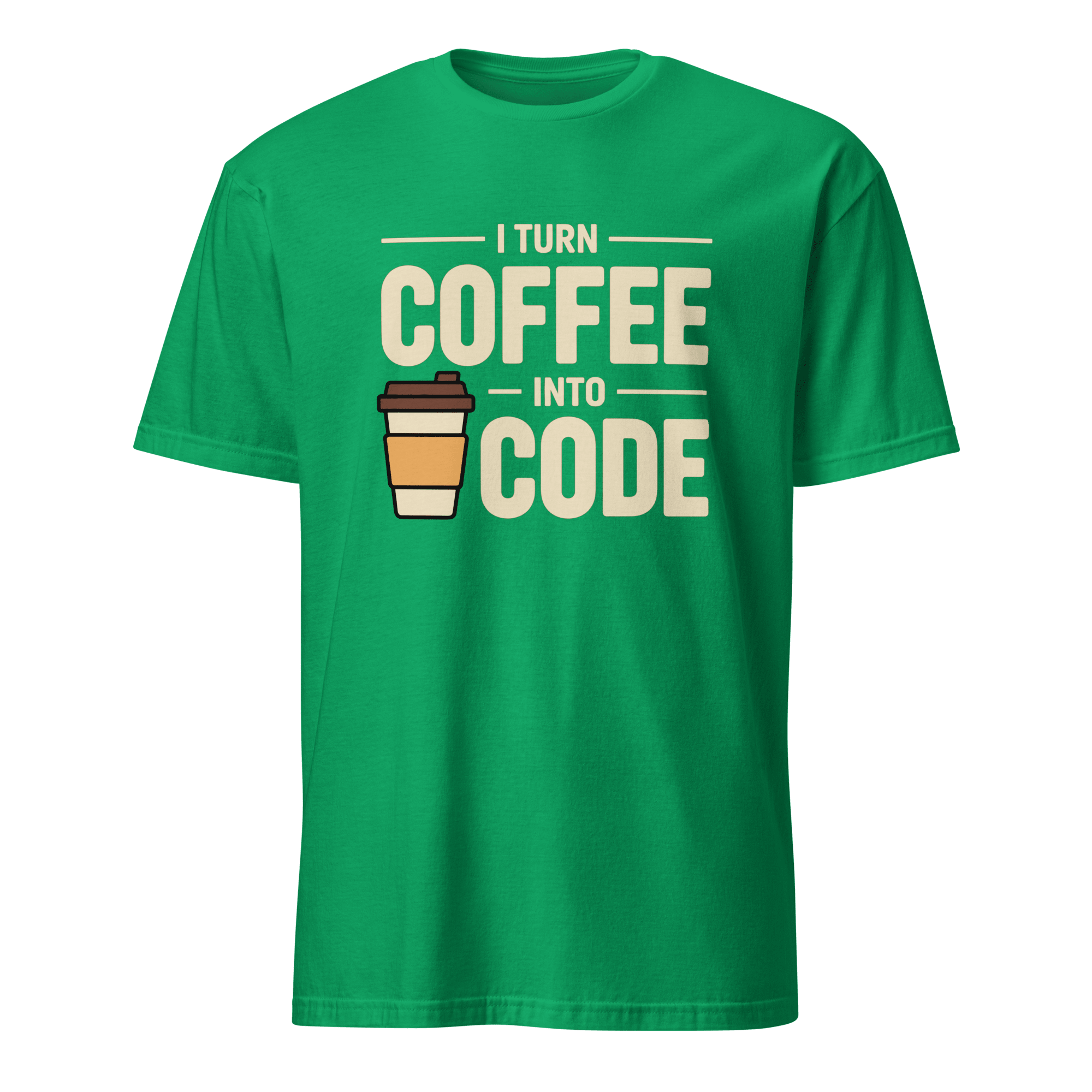 I Turn Coffee Into Code cartoon code coffee - Developer T-shirt - techmerch.io
