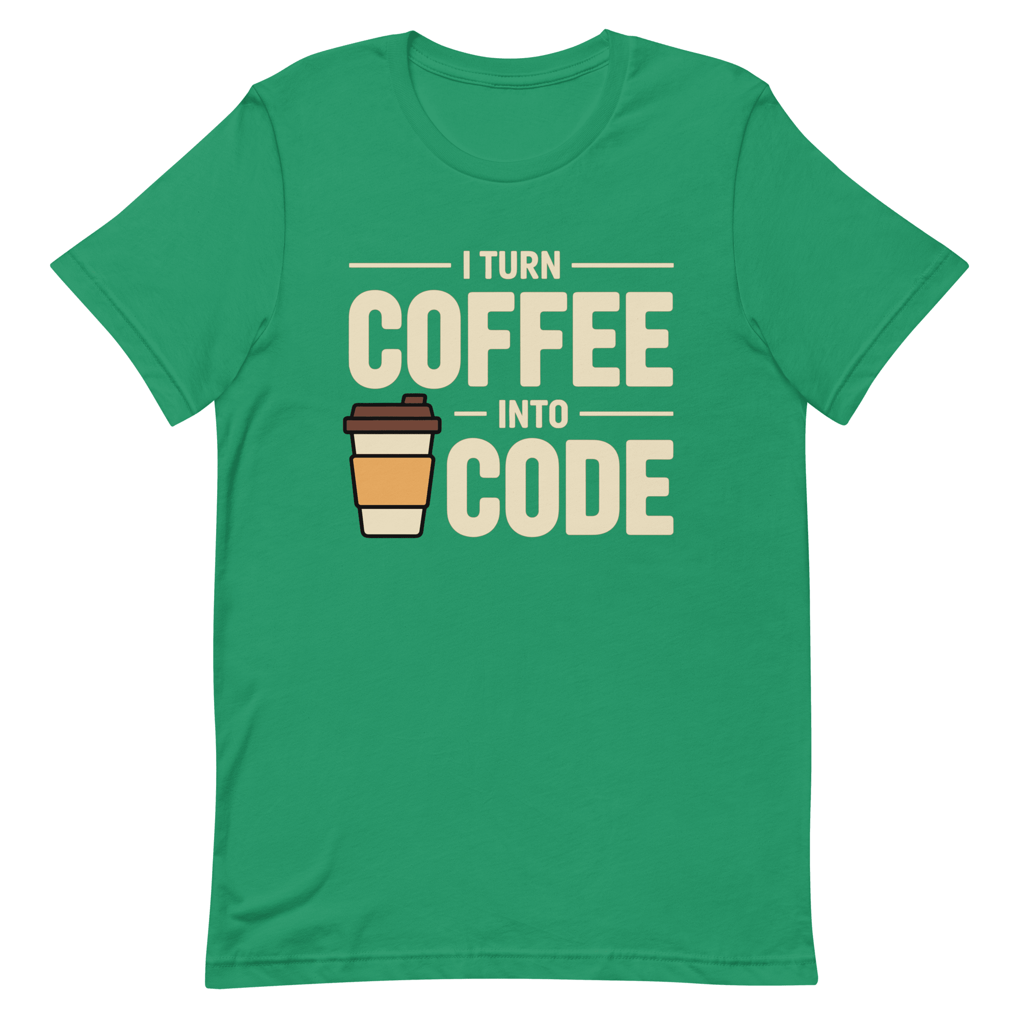 I Turn Coffee Into Code cartoon code coffee - Developer T-shirt - techmerch.io