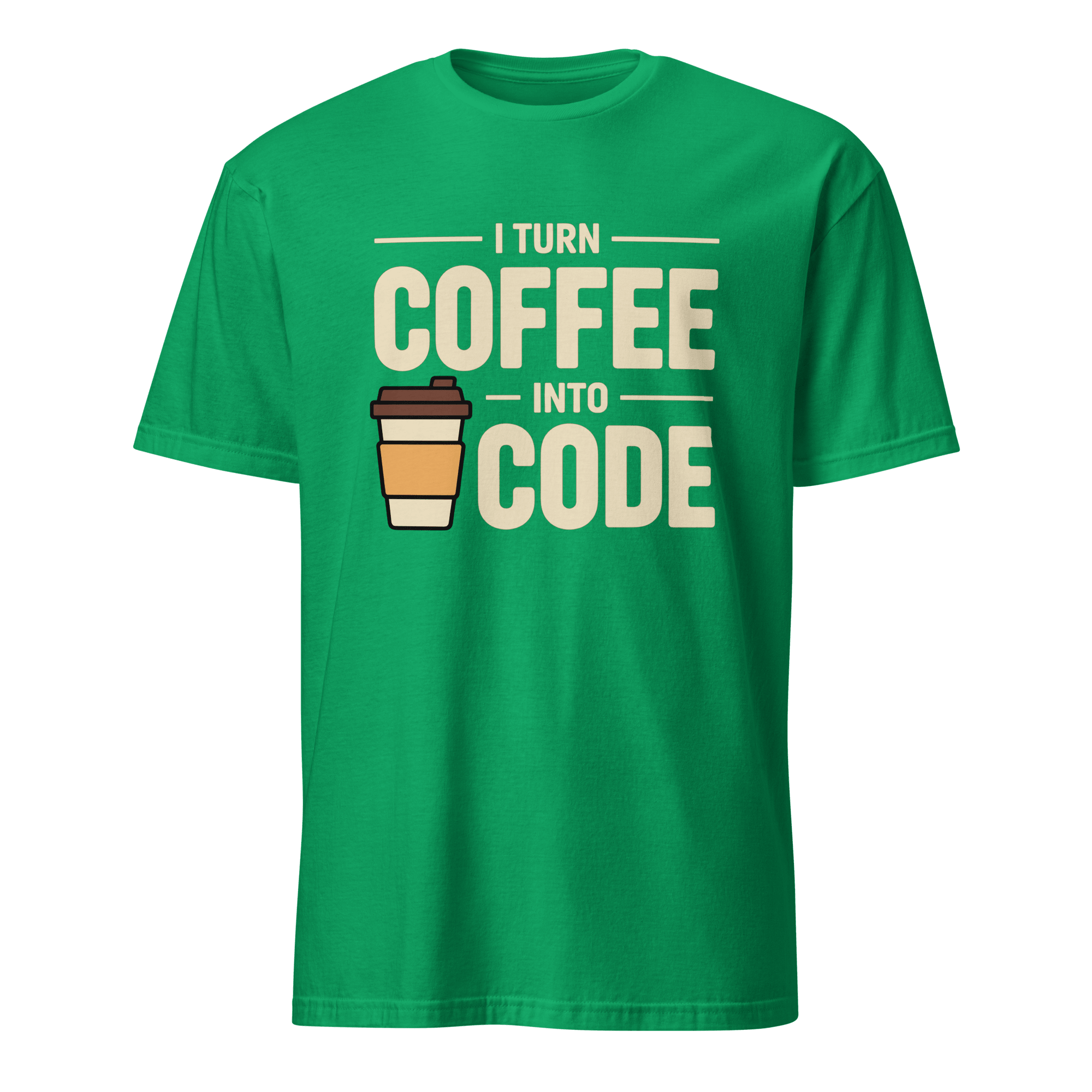 I Turn Coffee Into Code cartoon code coffee - Developer T-shirt - techmerch.io