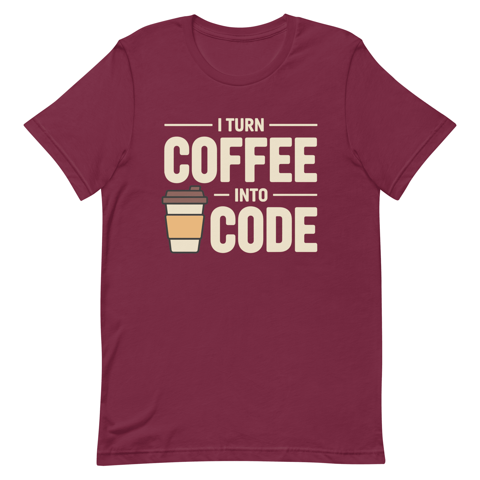 I Turn Coffee Into Code cartoon code coffee - Developer T-shirt - techmerch.io