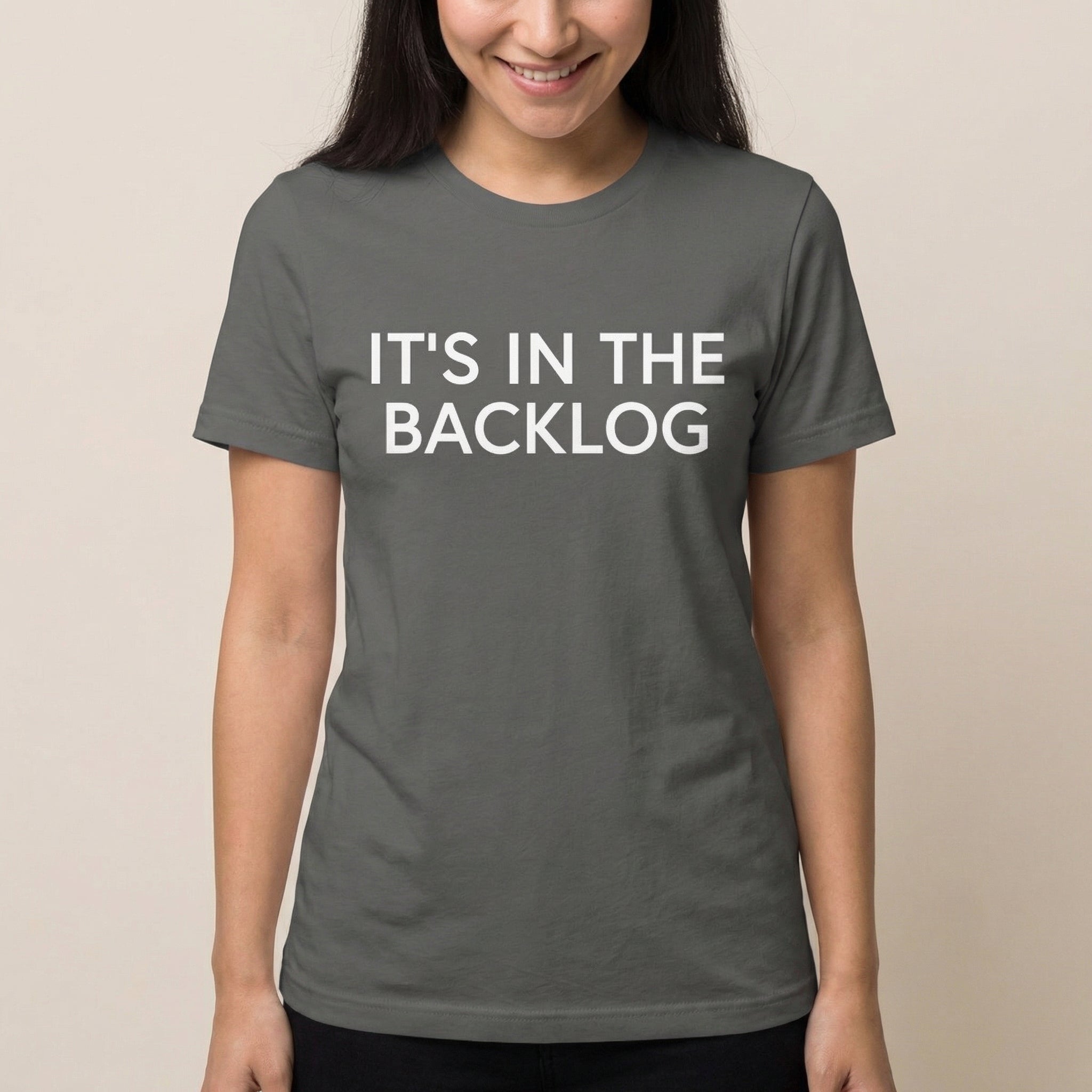 In The Backlog agile full - search its in the backlog statement - Developer T-shirt - techmerch.io