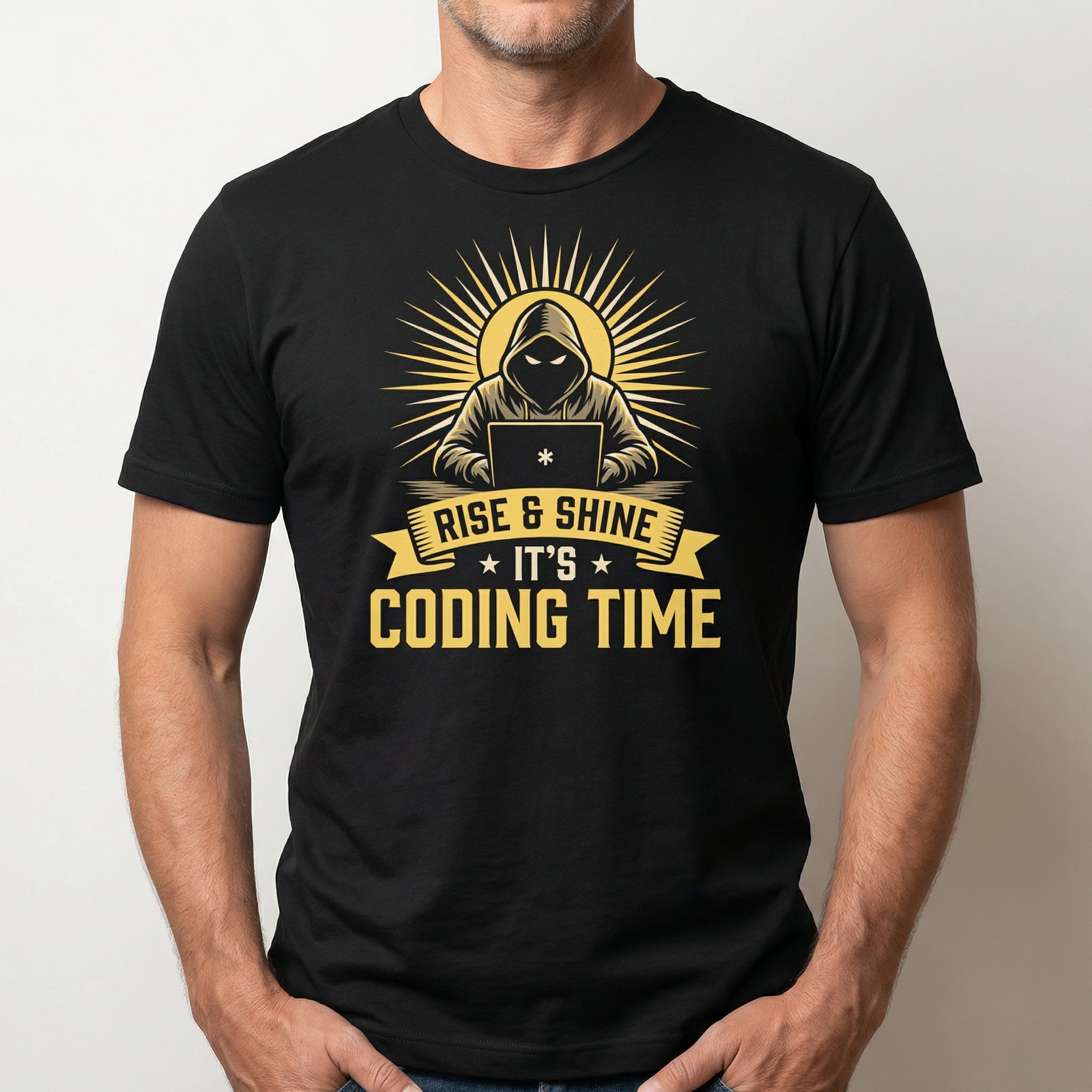 It's Coding Time cartoon code full - search rise and shine its coding time - Developer T-shirt - techmerch.io