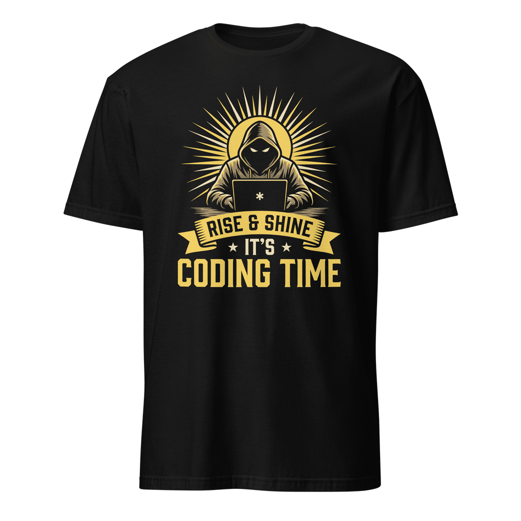 It's Coding Time cartoon code full - search rise and shine its coding time - Developer T-shirt - techmerch.io