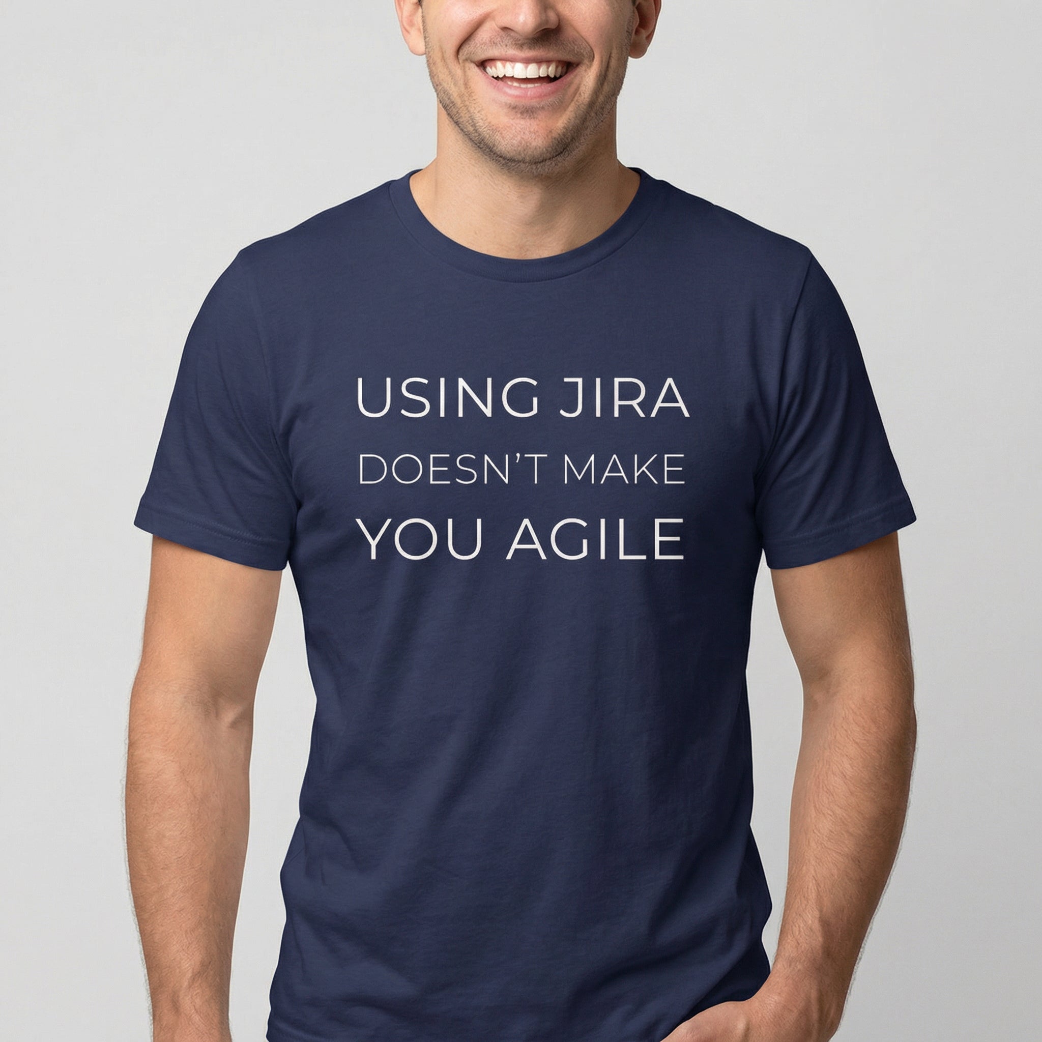 Jira ≠ Agile agile full - search using jira doesnt make you agile statement - Developer T-shirt - techmerch.io