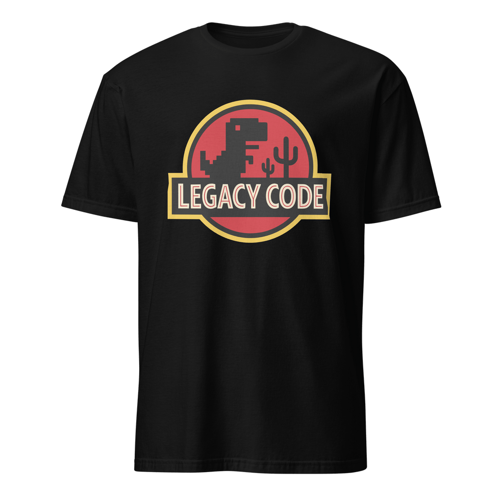 Legacy Code Dinosaur cartoon code full - search legacy code dinosaur - Developer T-shirt - techmerch.io