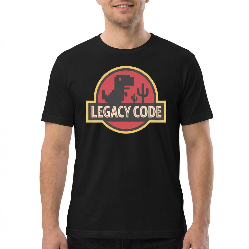 Legacy Code Dinosaur cartoon code full - search legacy code dinosaur - Developer T-shirt - techmerch.io