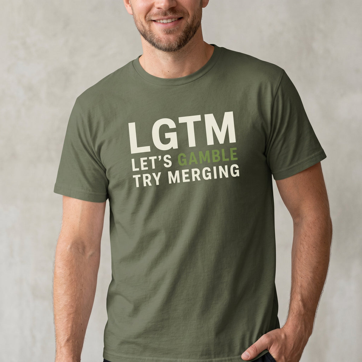 LGTM: Let's Gamble deadpan git sarcastic - Developer T-shirt - techmerch.io
