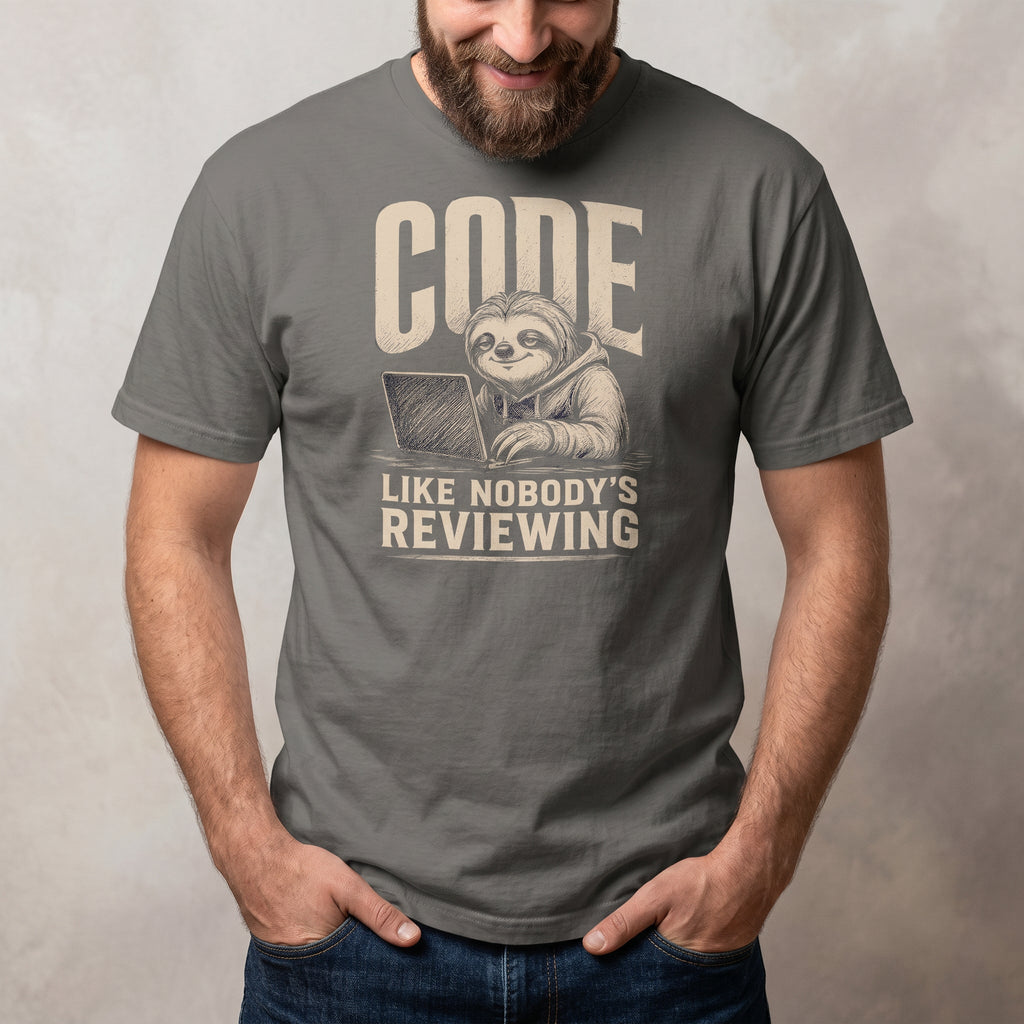 Like Nobody's Reviewing code deadpan sarcastic - Developer T-shirt - techmerch.io