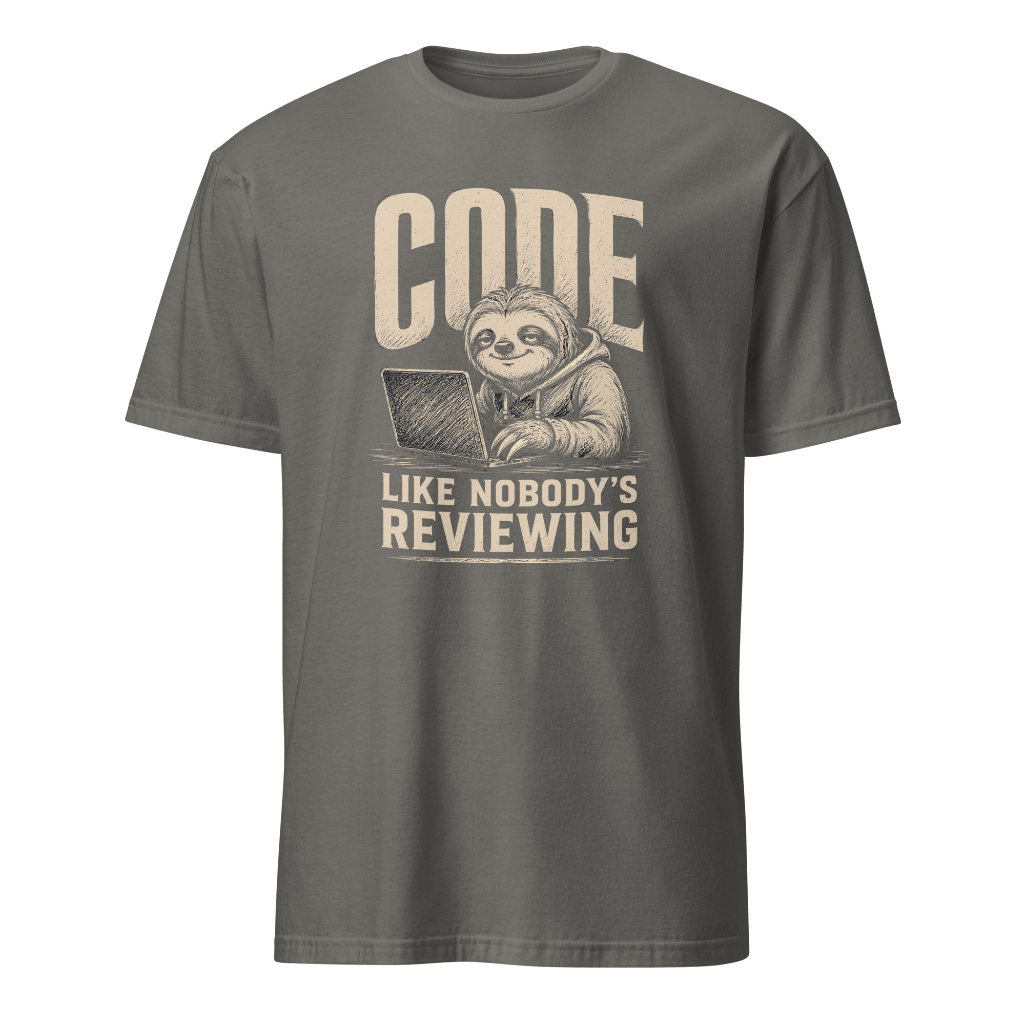 Like Nobody's Reviewing code deadpan sarcastic - Developer T-shirt - techmerch.io