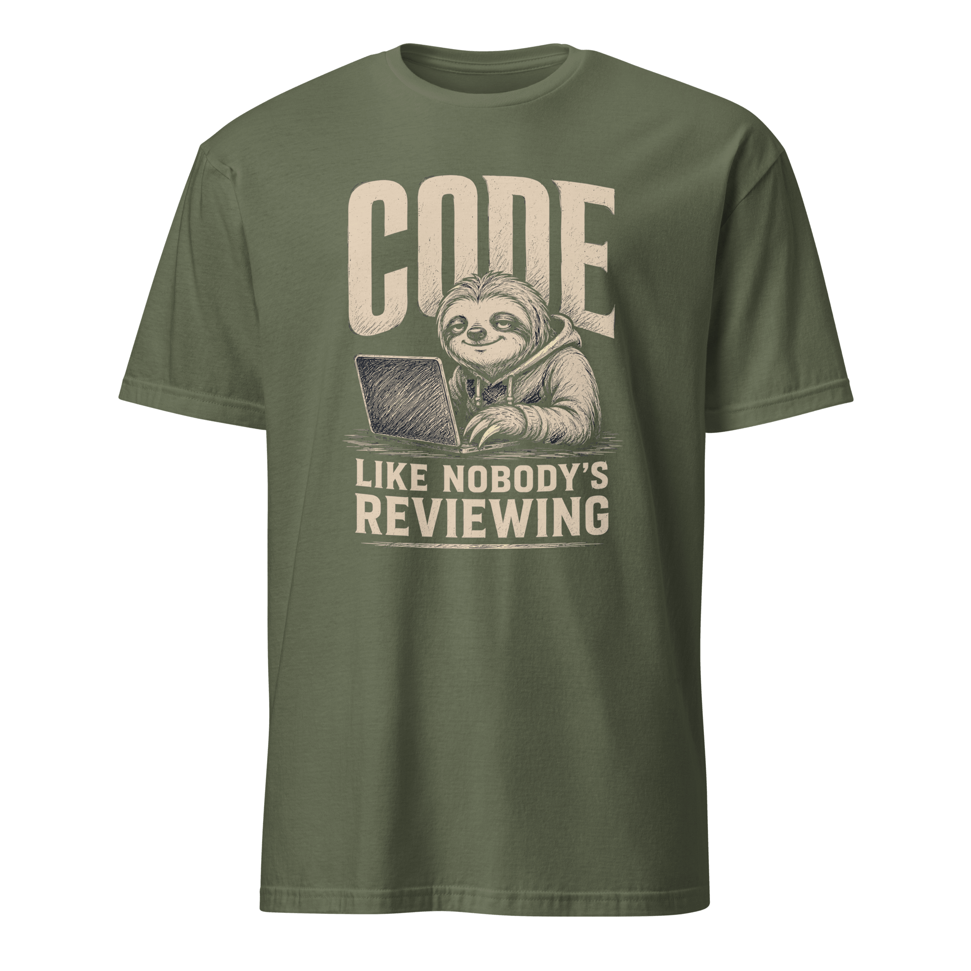 Like Nobody's Reviewing code deadpan sarcastic - Developer T-shirt - techmerch.io