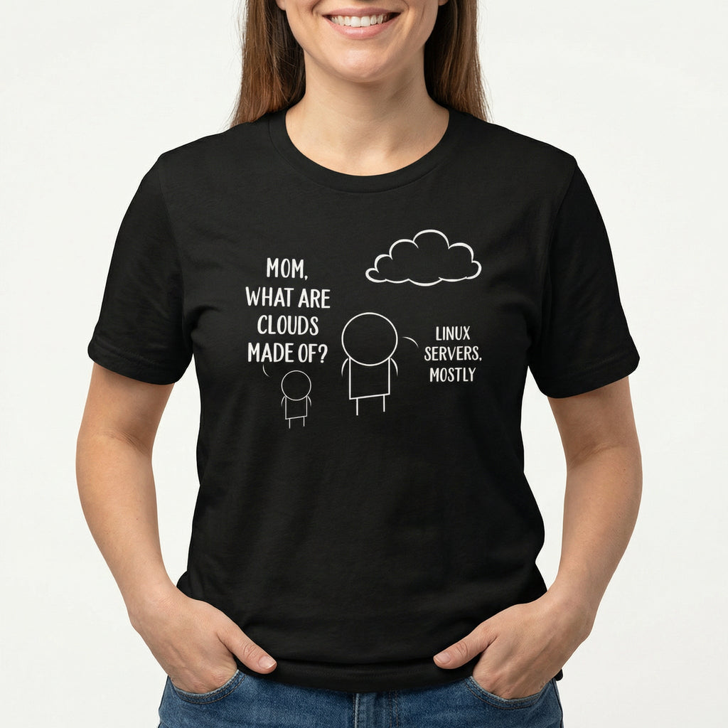 Linux Cloud Mom cartoon cloud devops - Developer T-shirt - techmerch.io