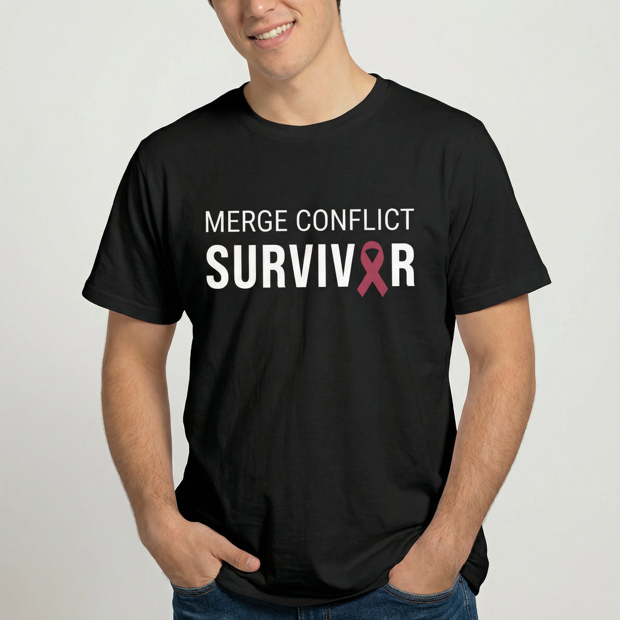Merge Conflict Survivor full - search merge conflict survivor git statement - Developer T-shirt - techmerch.io