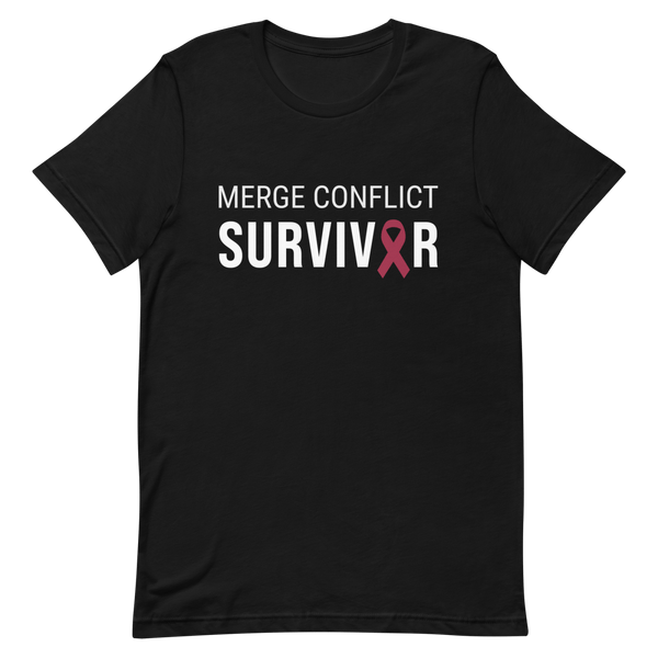 Merge Conflict Survivor coding developer funny - Developer T-shirt - techmerch.io