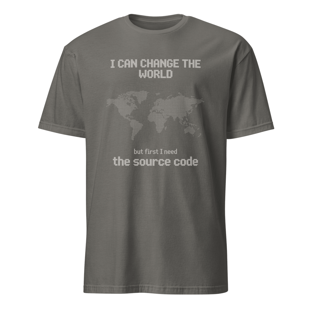 Need the Source Code code full-search i can change the world but first i need the source code minimalist - Developer T-shirt - techmerch.io