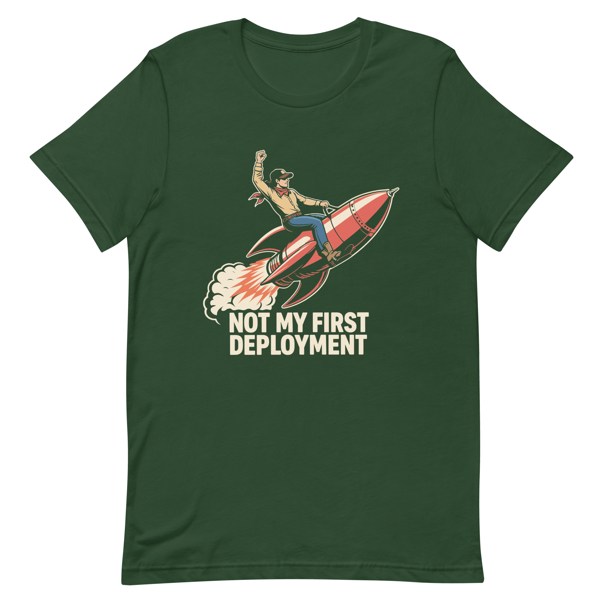 Not My First Deployment cartoon deployment devops - Developer T-shirt - techmerch.io