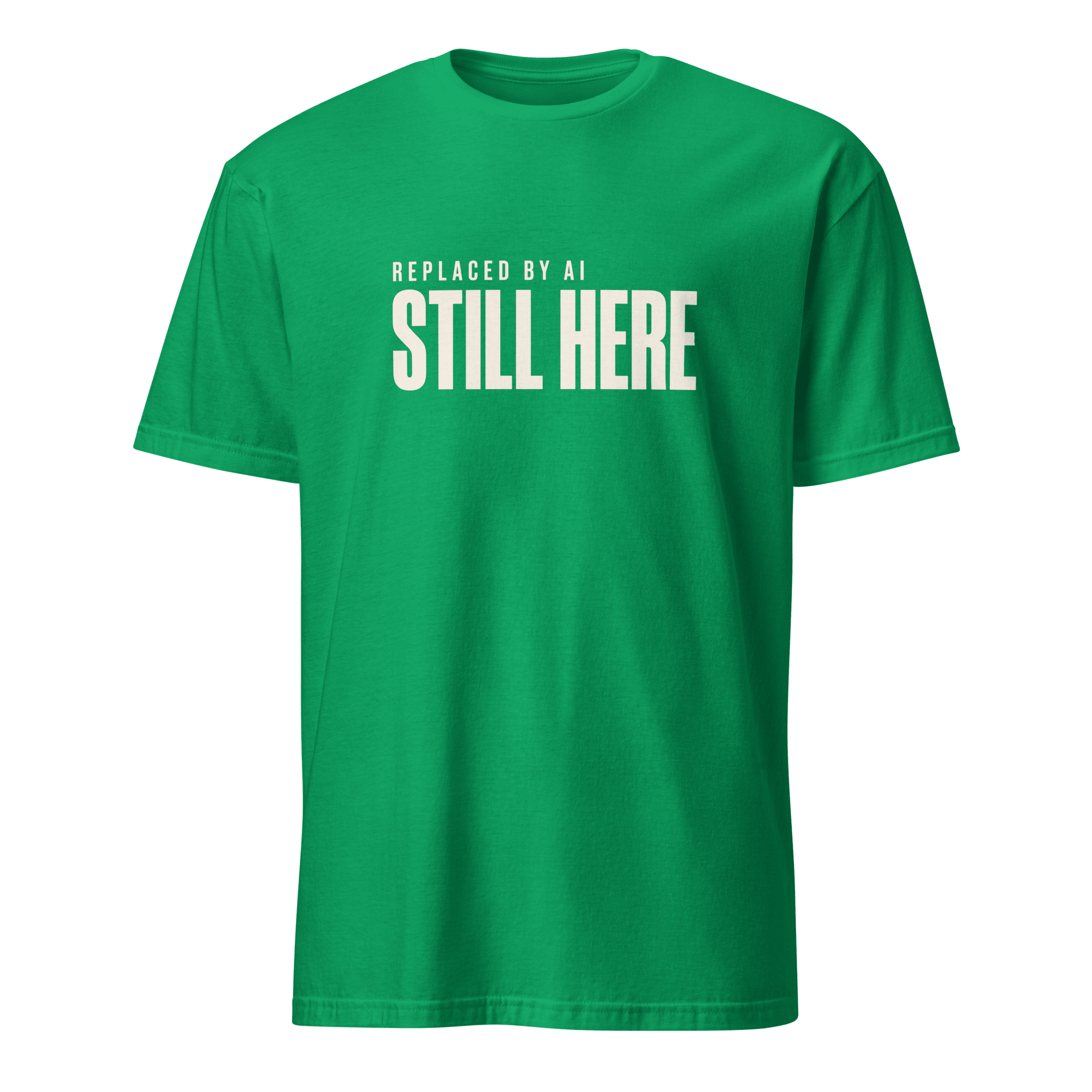 Not Replaced (Yet) ai satire worklife - Developer T-shirt - techmerch.io