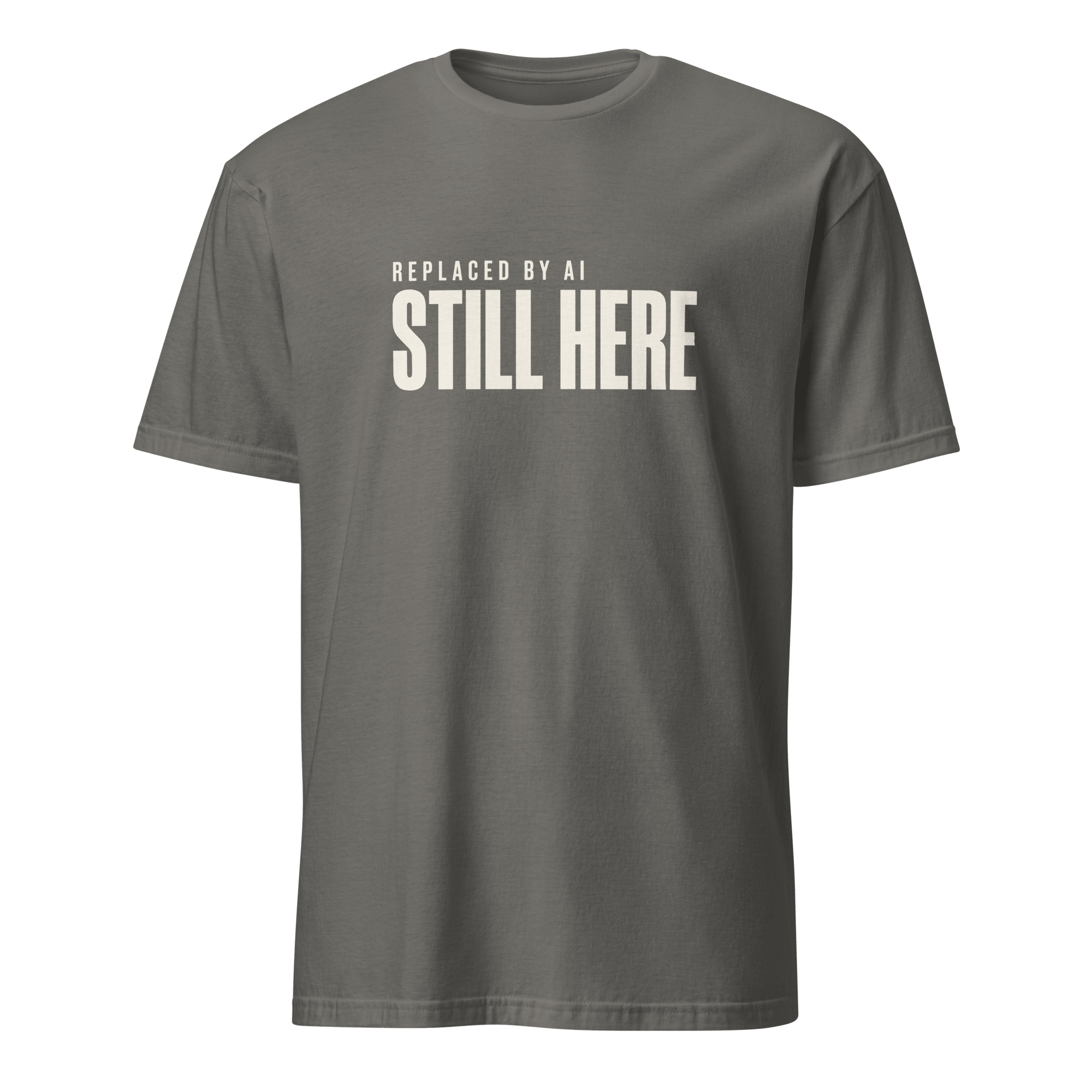 Not Replaced (Yet) ai satire worklife - Developer T-shirt - techmerch.io