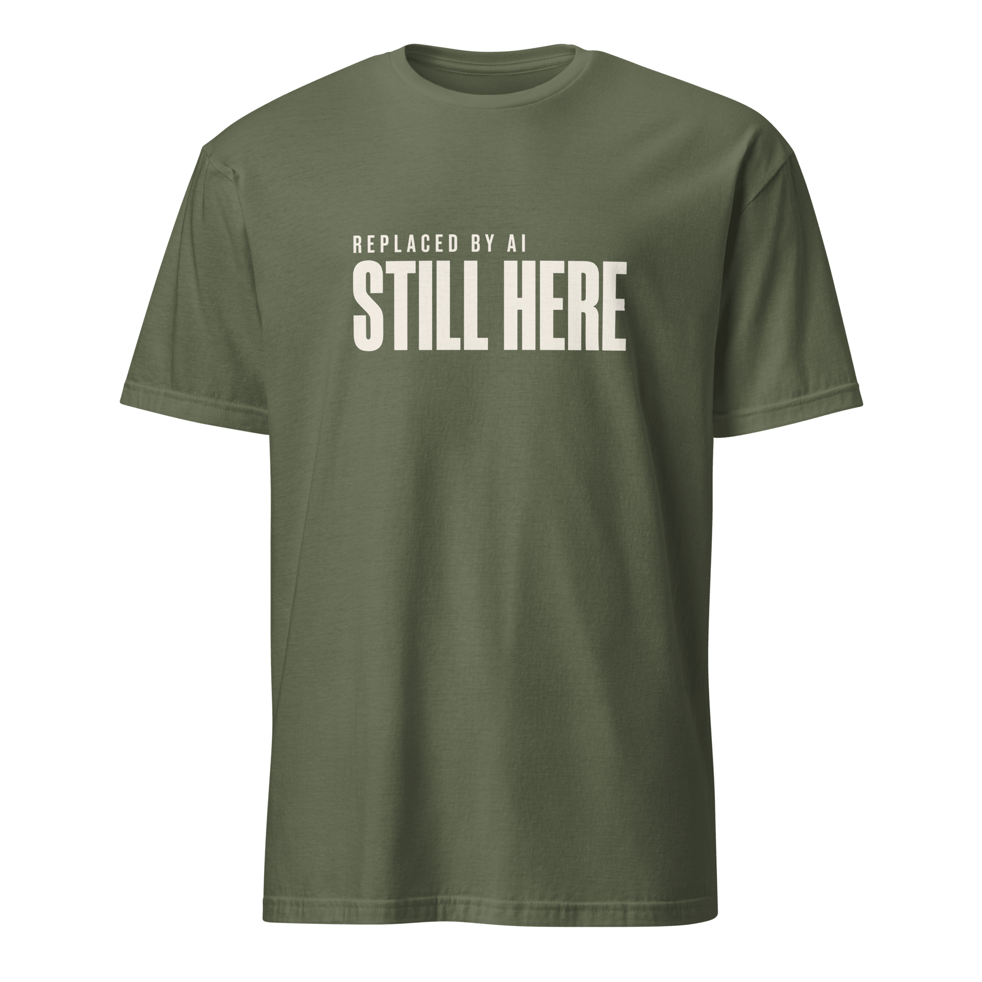 Not Replaced (Yet) ai satire worklife - Developer T-shirt - techmerch.io