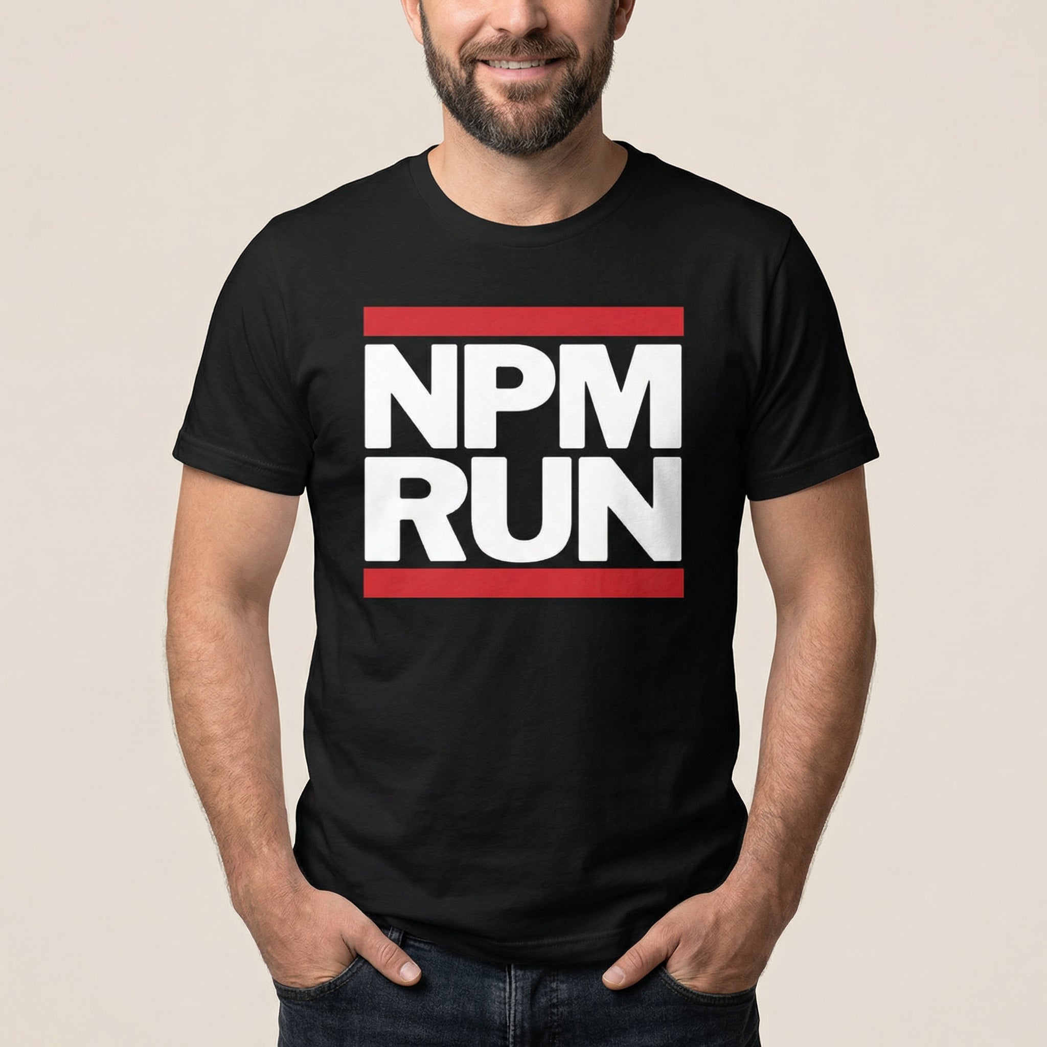 NPM RUN full - search npm run javascript minimalist - Developer T-shirt - techmerch.io