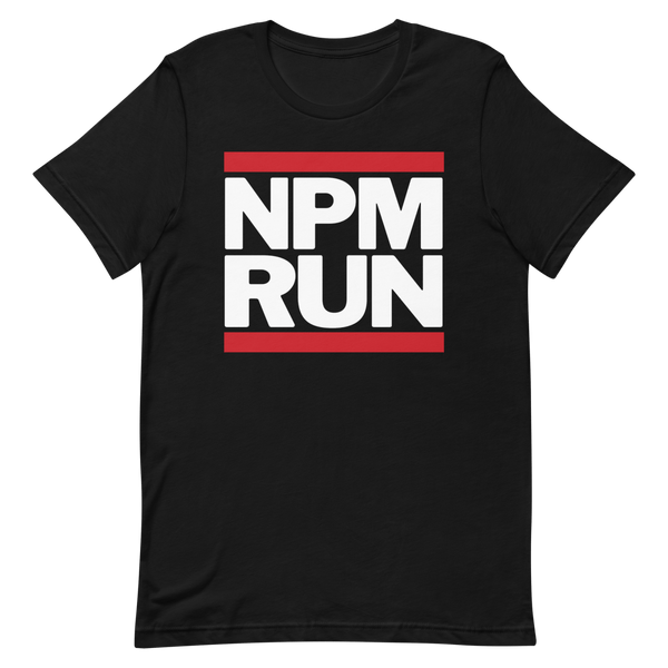 NPM RUN developer javascript logo - Developer T-shirt - techmerch.io