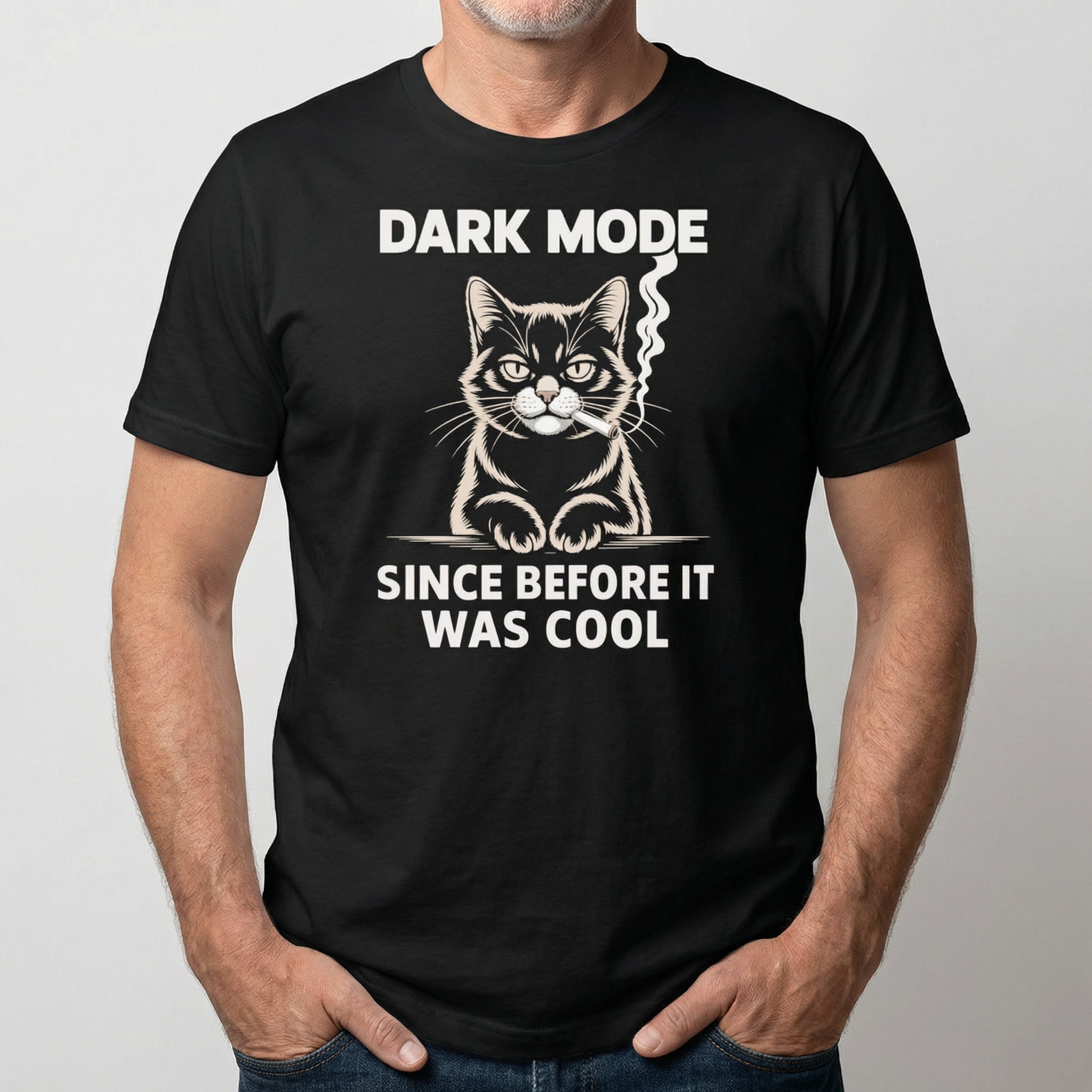 Original Dark Mode cartoon darkmode full - search dark mode since before it was cool - Developer T-shirt - techmerch.io