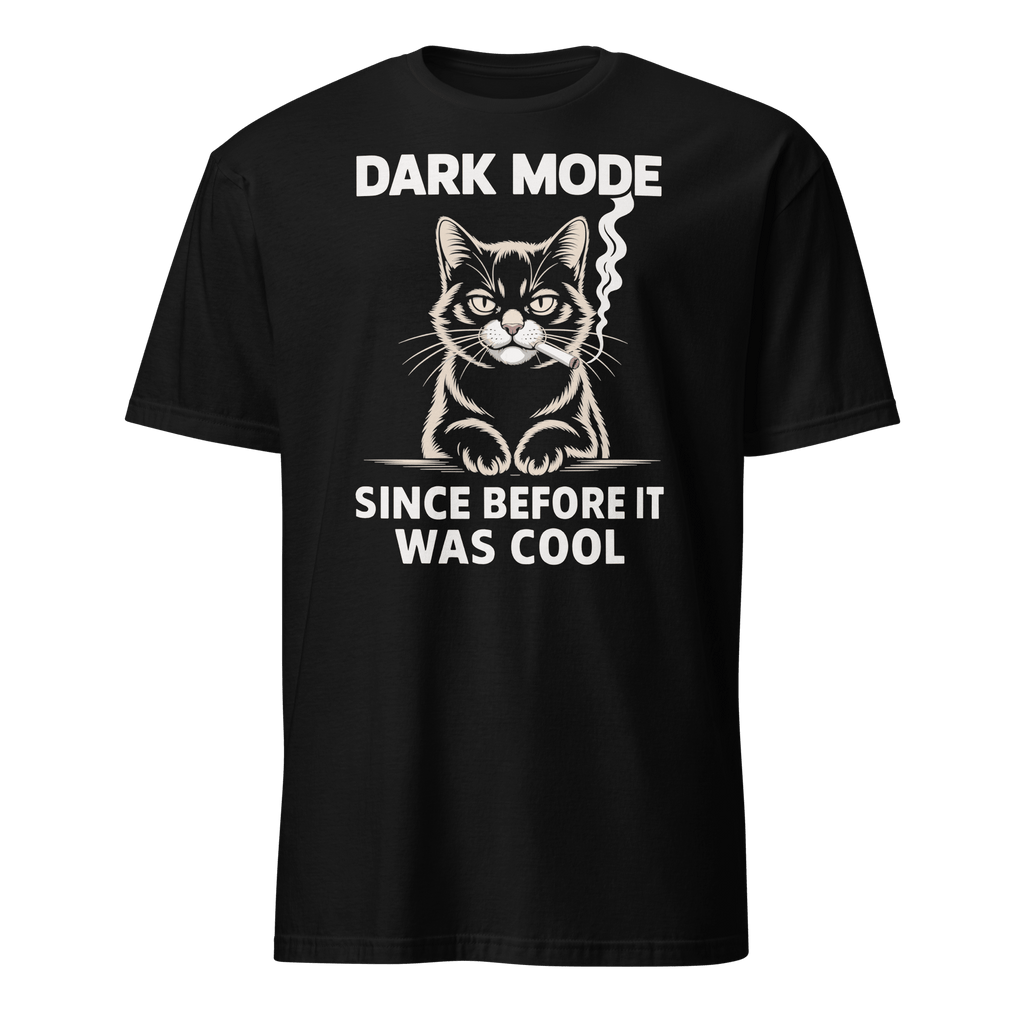 Original Dark Mode cartoon darkmode full - search dark mode since before it was cool - Developer T-shirt - techmerch.io