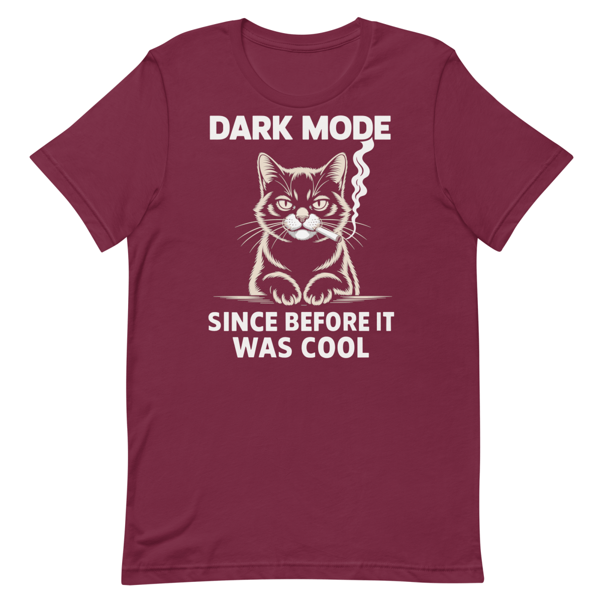 Original Dark Mode cartoon cat code - Developer T-shirt - techmerch.io