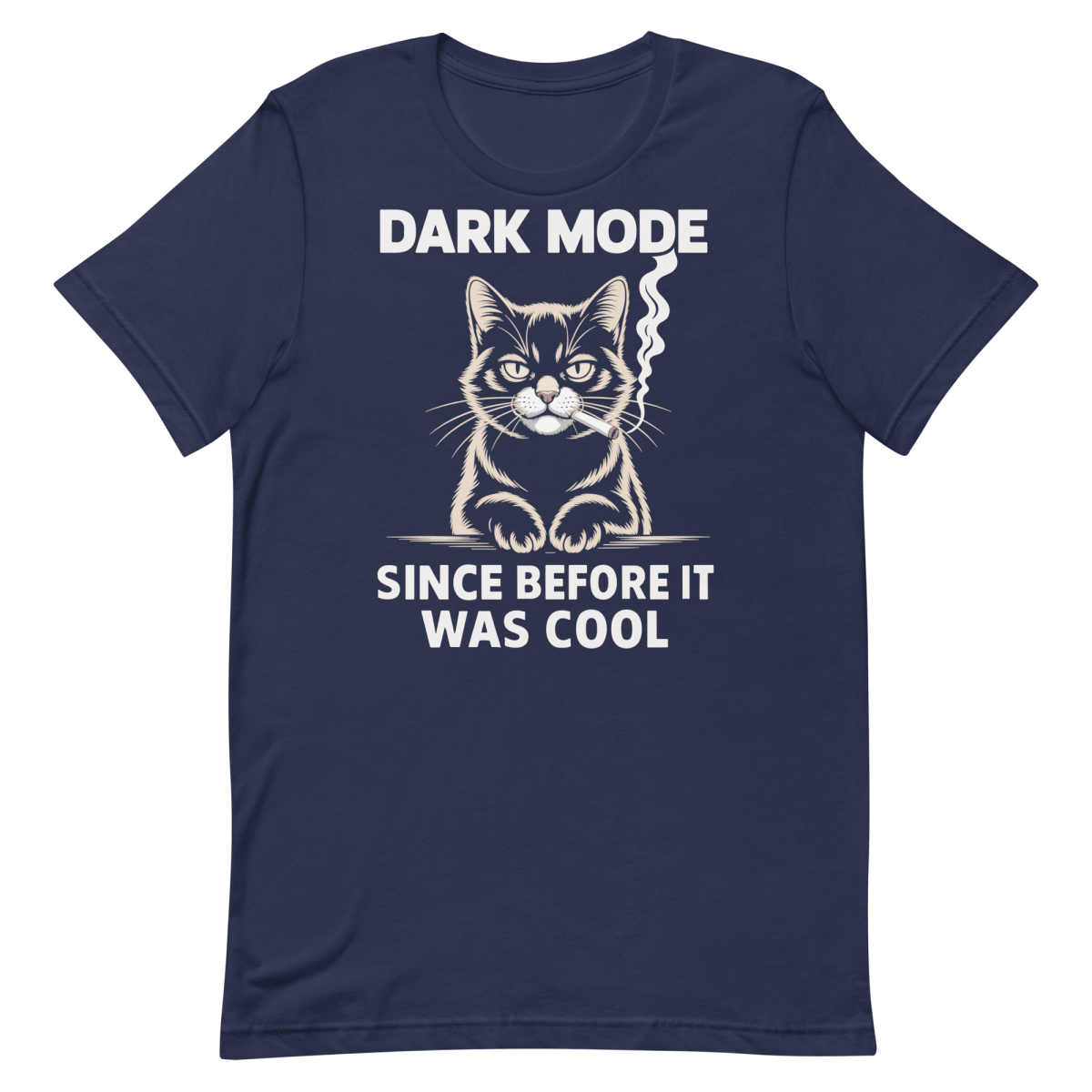 Original Dark Mode cartoon cat code - Developer T-shirt - techmerch.io