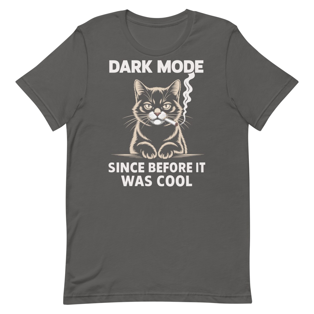 Original Dark Mode cartoon cat code - Developer T-shirt - techmerch.io