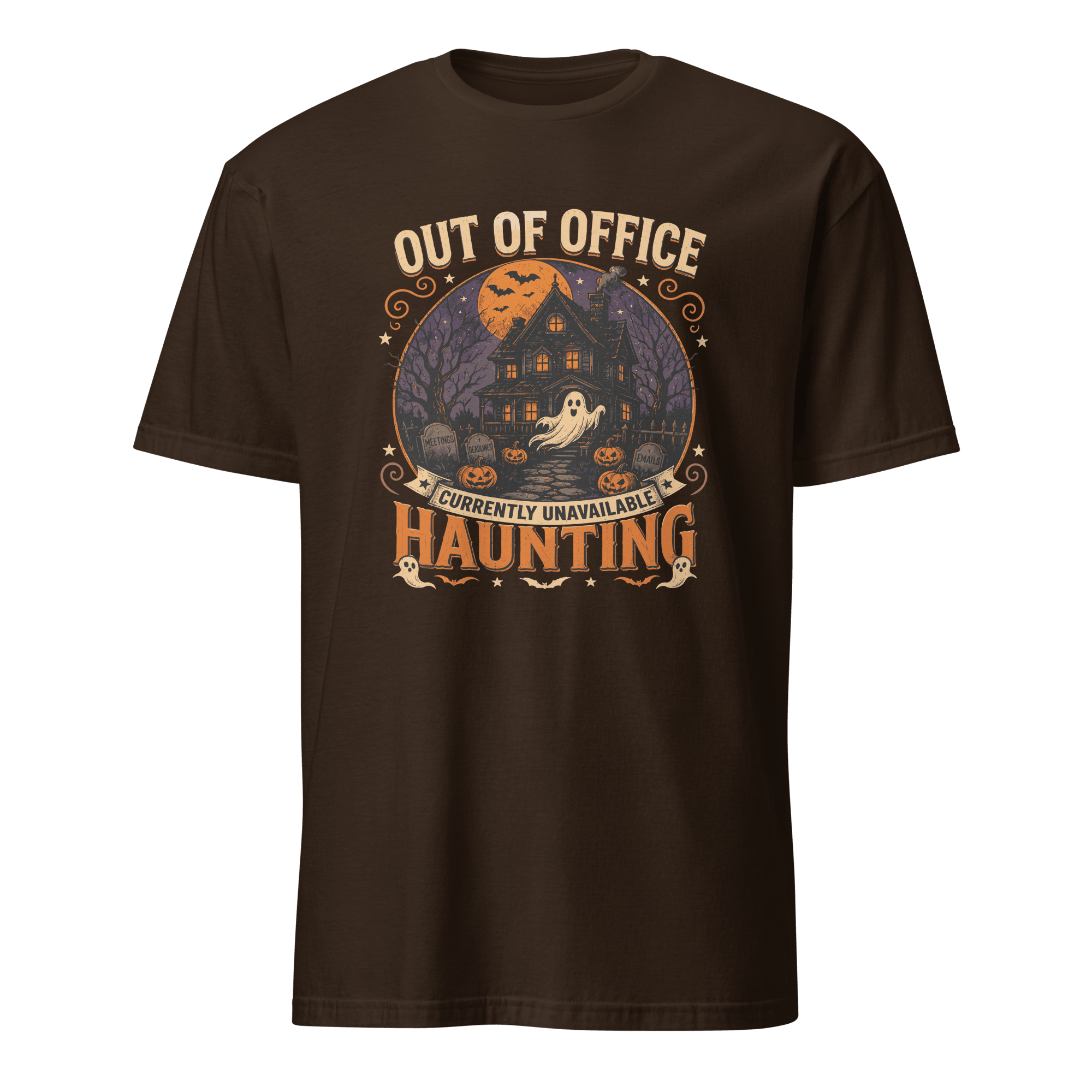 Out Of Office: Haunting cartoon deadpan full-search Out Of Office Currently Unavailable Haunting - Developer T-shirt - techmerch.io
