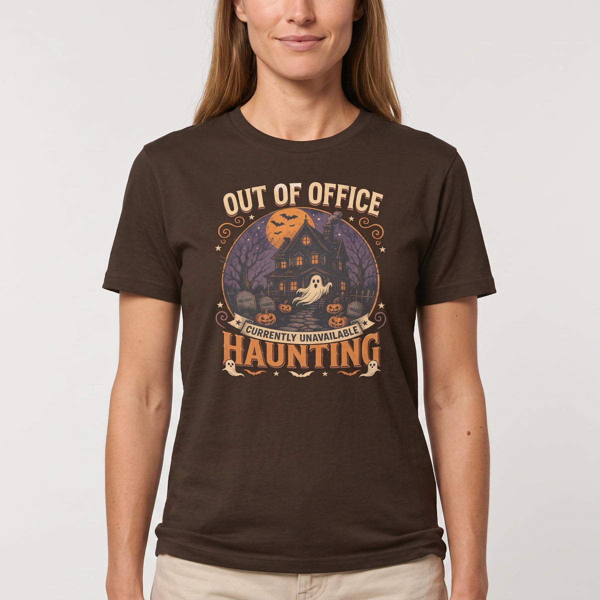 Out Of Office: Haunting cartoon deadpan full-search Out Of Office Currently Unavailable Haunting - Developer T-shirt - techmerch.io