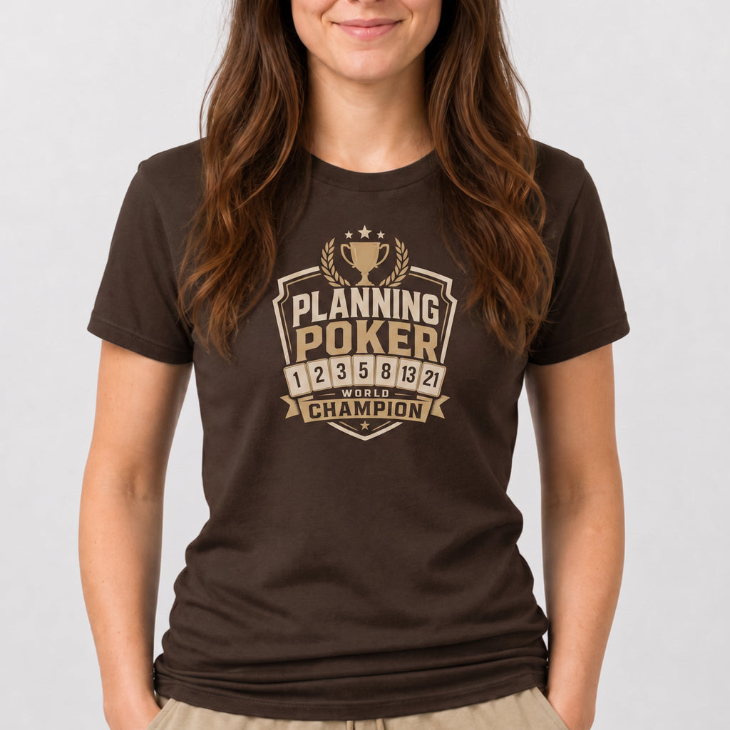 Planning Poker Champion agile full-search Planning Poker World Champion satire - Developer T-shirt - techmerch.io