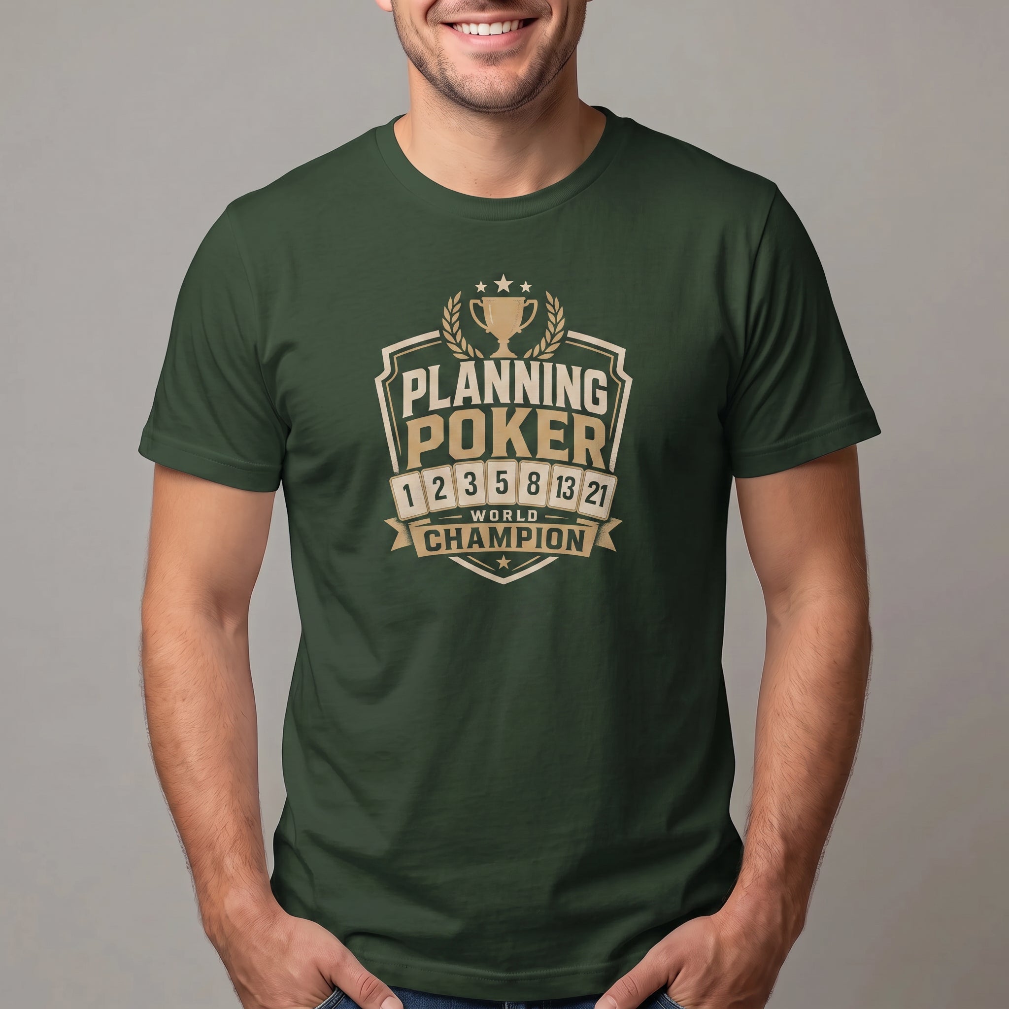Planning Poker Champion agile full-search Planning Poker World Champion satire - Developer T-shirt - techmerch.io