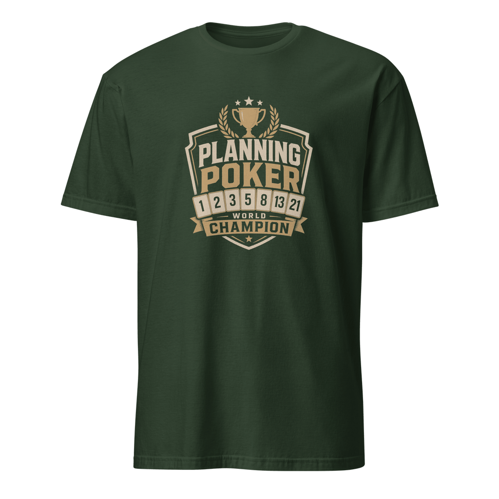 Planning Poker Champion agile full-search Planning Poker World Champion satire - Developer T-shirt - techmerch.io