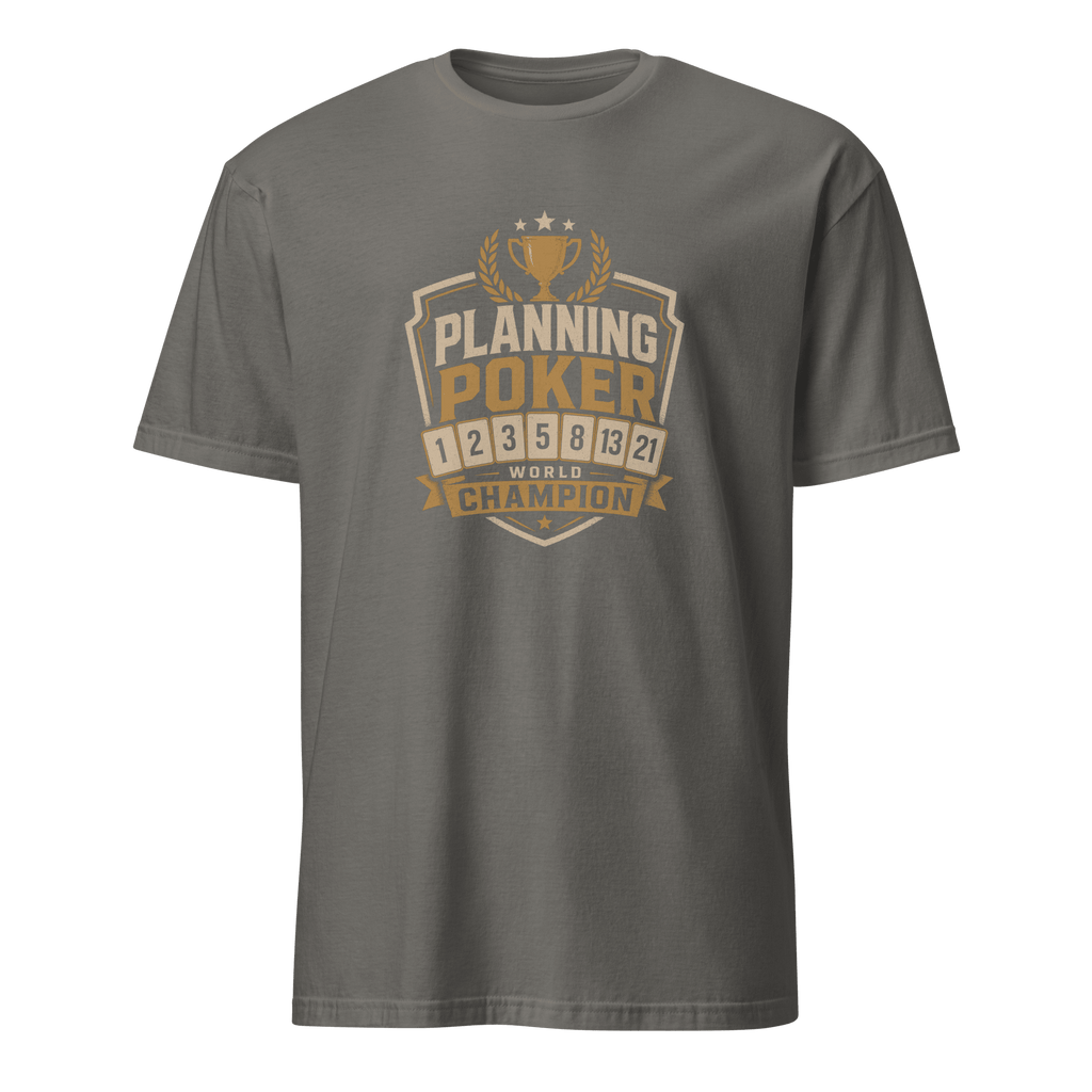 Planning Poker Champion agile full-search Planning Poker World Champion satire - Developer T-shirt - techmerch.io