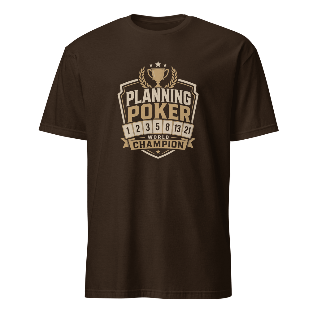 Planning Poker Champion agile full-search Planning Poker World Champion satire - Developer T-shirt - techmerch.io