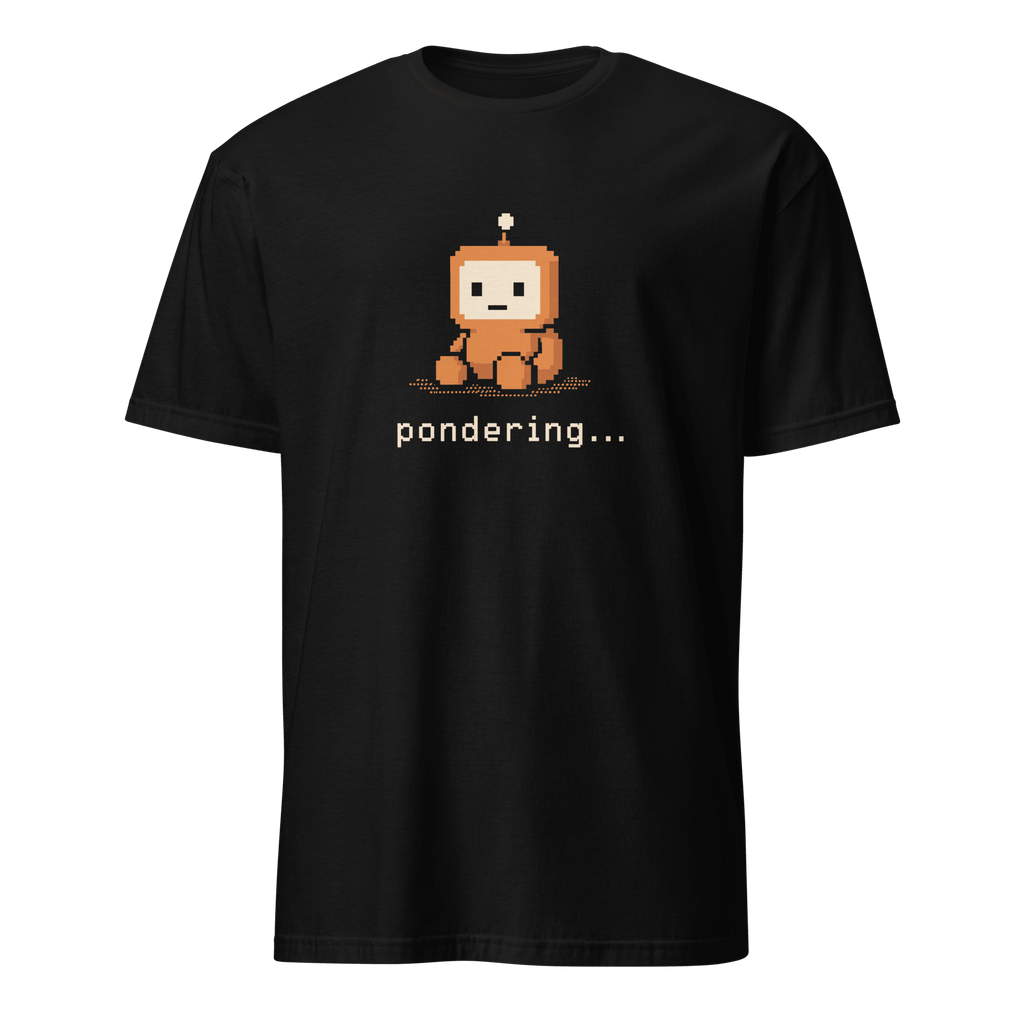 Pondering... ai automation cartoon - Developer T-shirt - techmerch.io