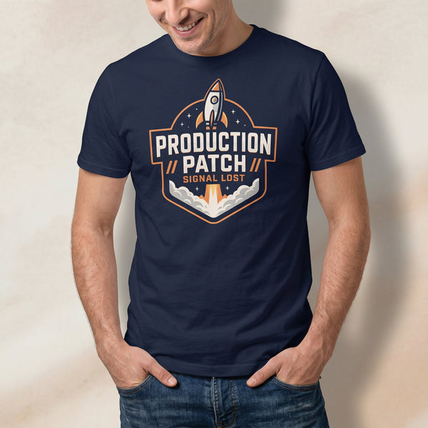 Prod Patch Signal Lost deadpan deployment devops - Developer T-shirt - techmerch.io
